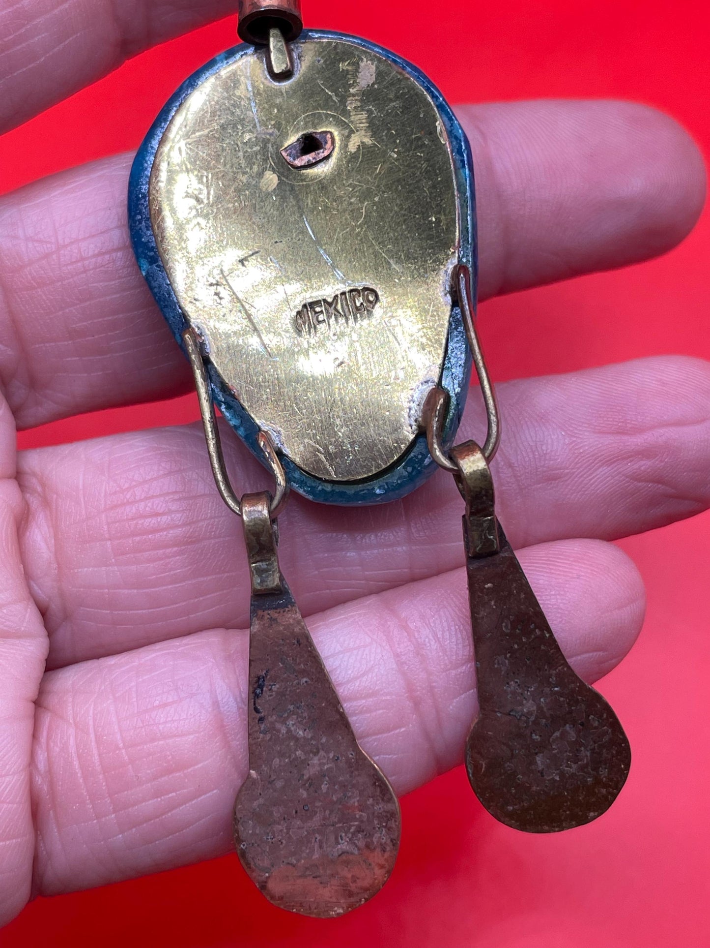 Stunning Blue Mexican Pendant Necklace