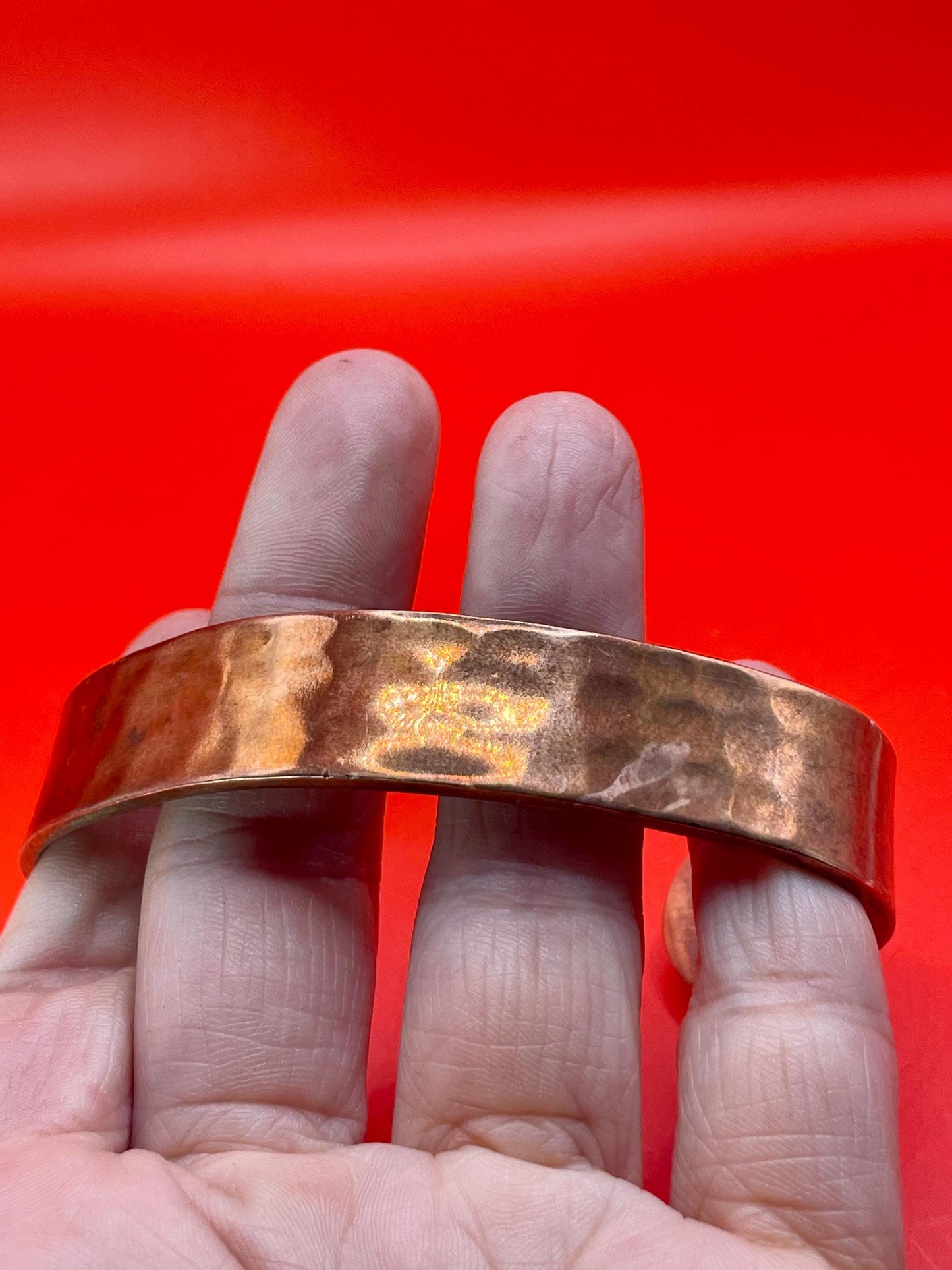 2.75 inch Hammered Copper Cuff Bracelet