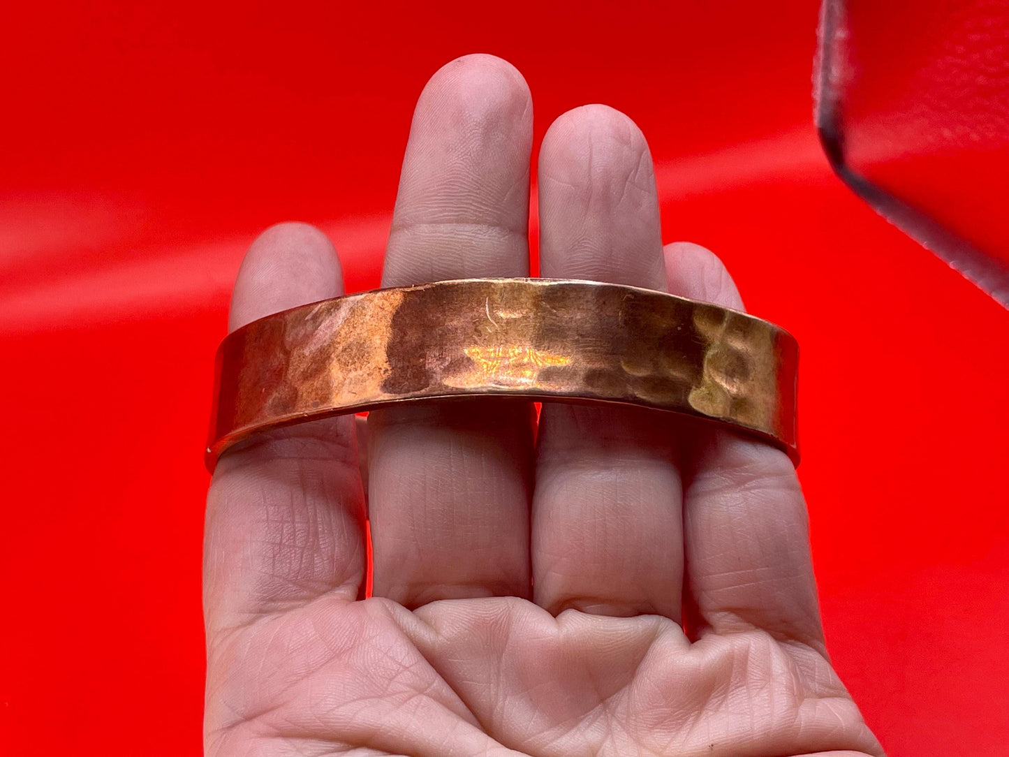 2.75 inch Hammered Copper Cuff Bracelet