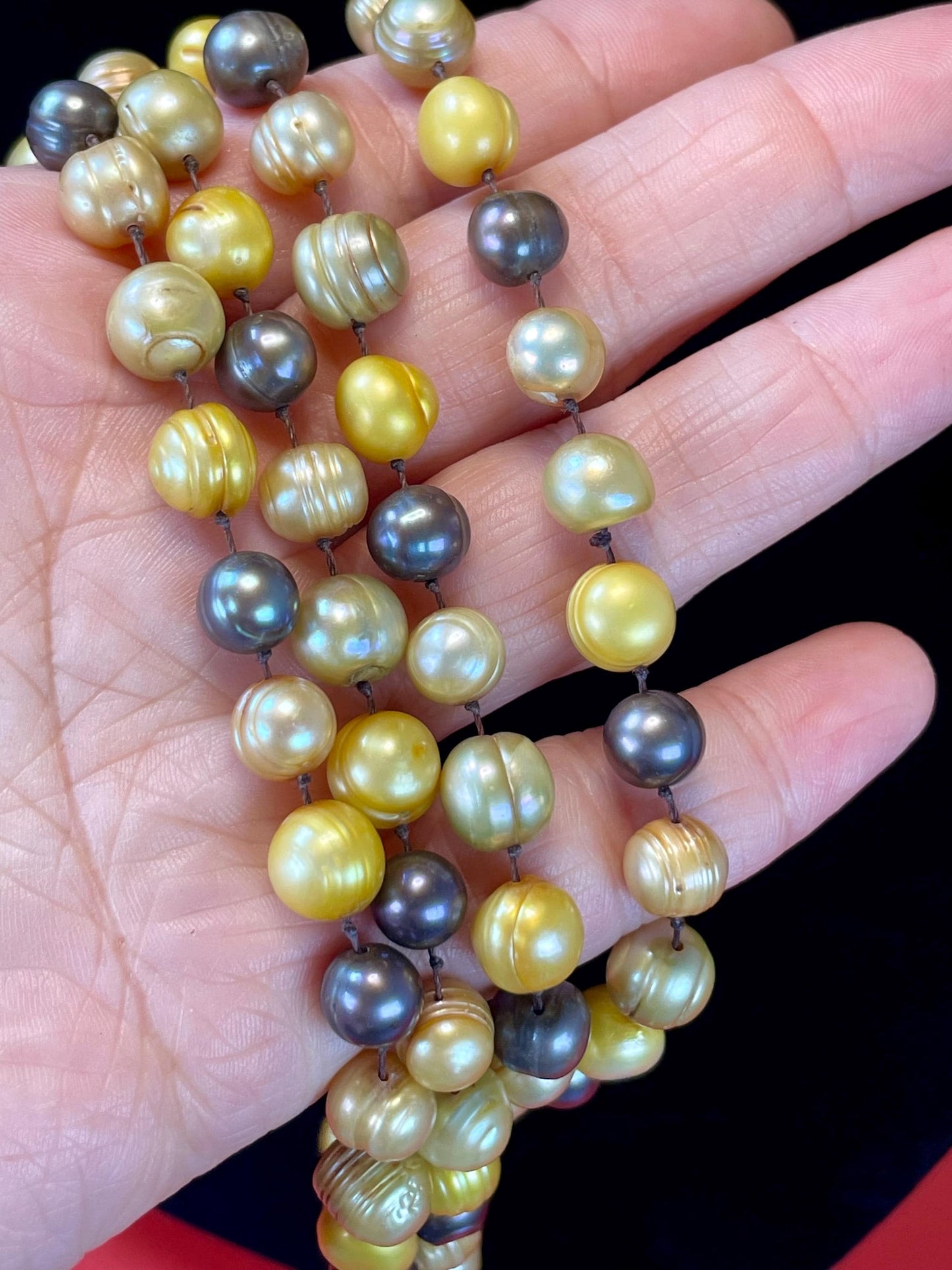 42 inch String of Multicoloured Freshwater Pearls