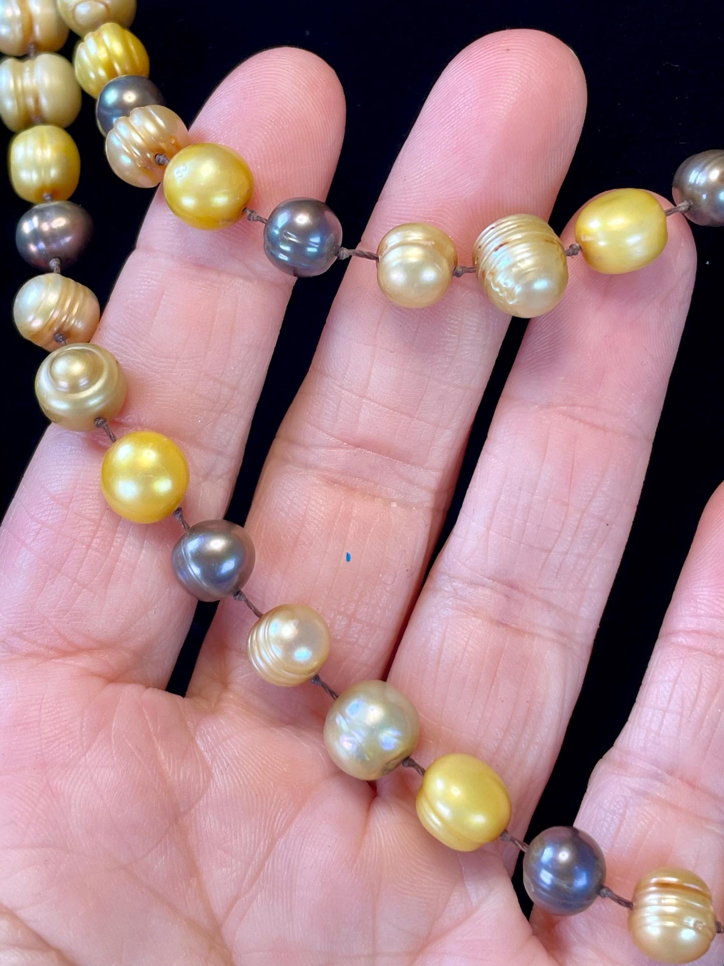 42 inch String of Multicoloured Freshwater Pearls