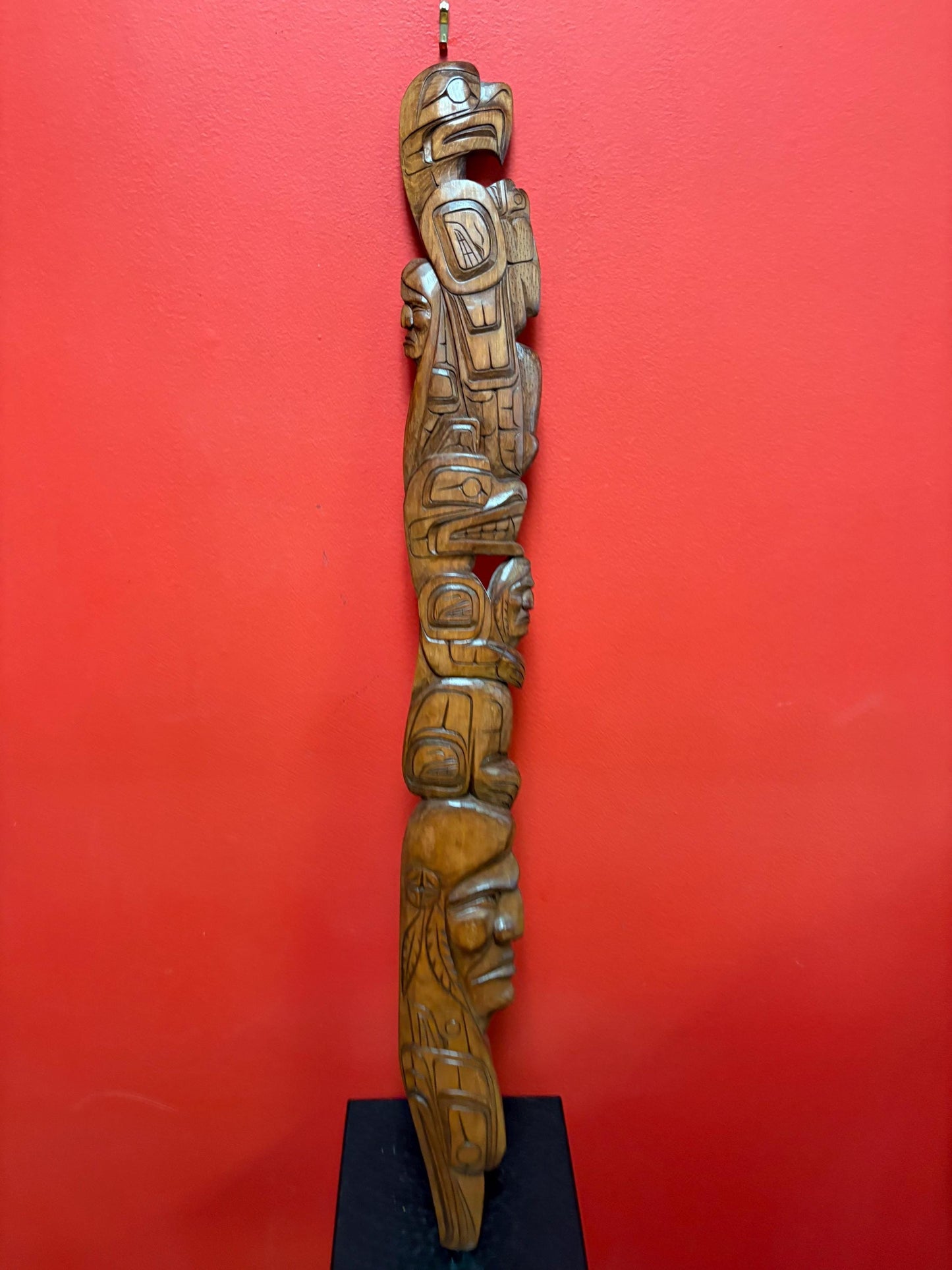 Stunning indigenous 33 x 3“ indigenous first nations pacific West Coast Lance Joseph transformation plaque  well carved and detailed
