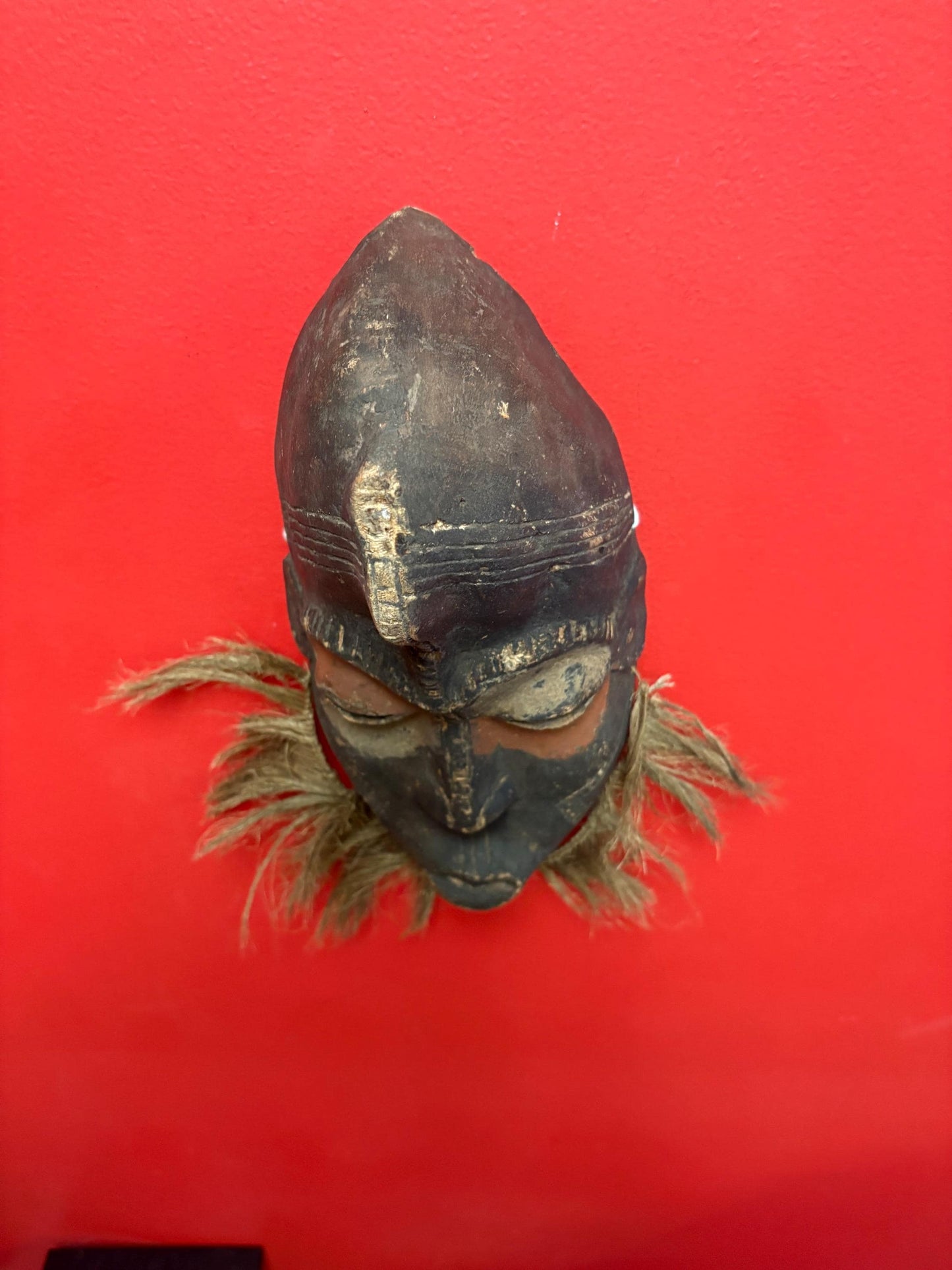 Rare western African antique 13 x 6 wide ceremonial mask  really great condition and patina  wow