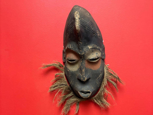 Rare western African antique 13 x 6 wide ceremonial mask  really great condition and patina  wow