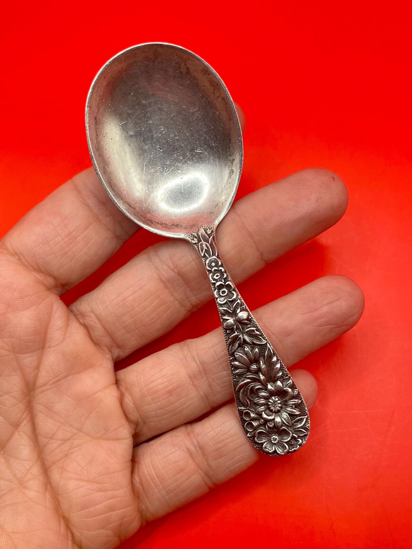 3.75 inch Ornate Sterling Silver Spoon - B