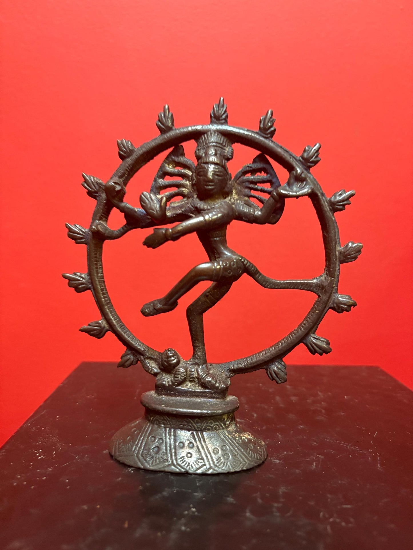 5 1/2 inch tall bronze shiva statue  great patina  good value
