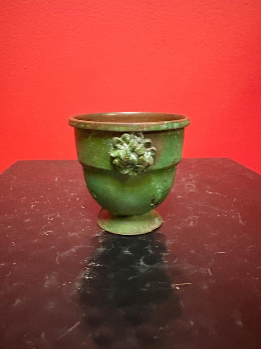 Antique  Chinese metal cup with amazing patina - 2 inches high