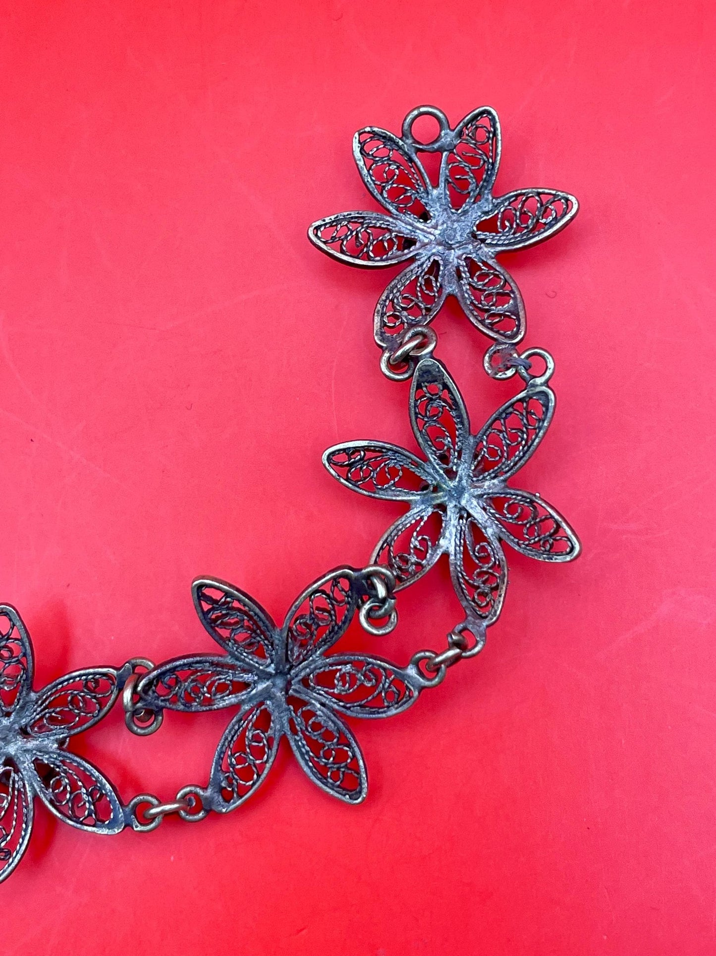 Delicate Vintage Filigree Flower Bracelet