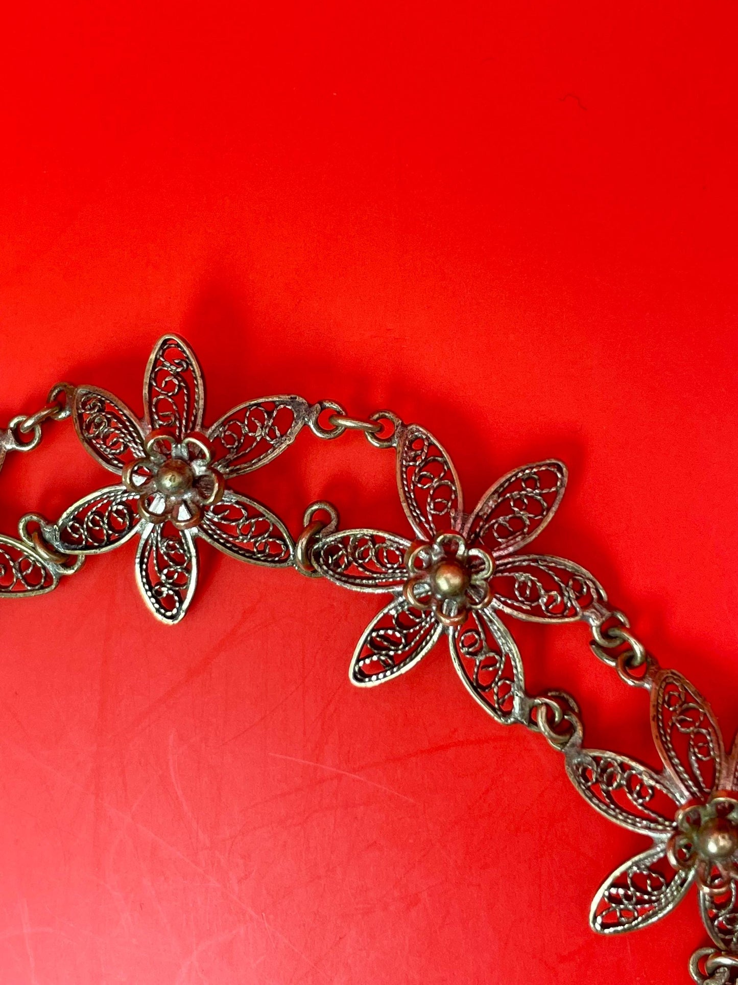 Delicate Vintage Filigree Flower Bracelet