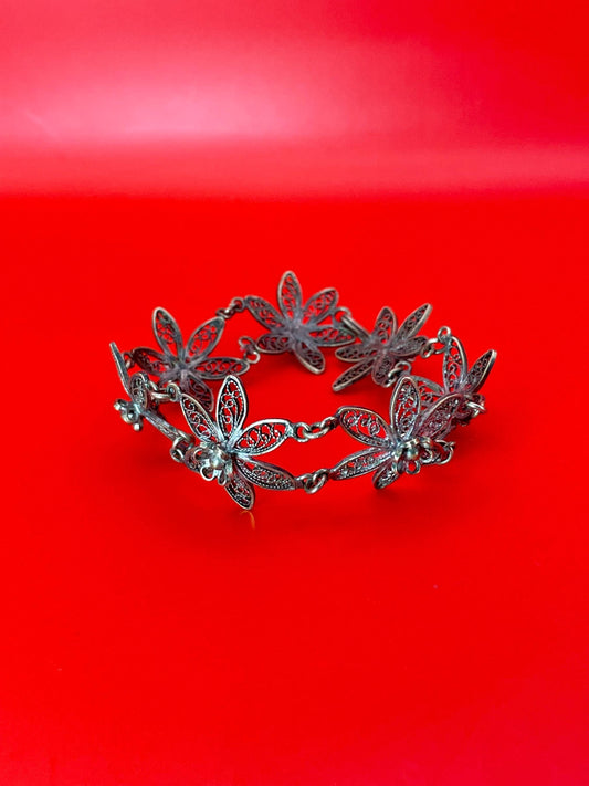 Delicate Vintage Filigree Flower Bracelet