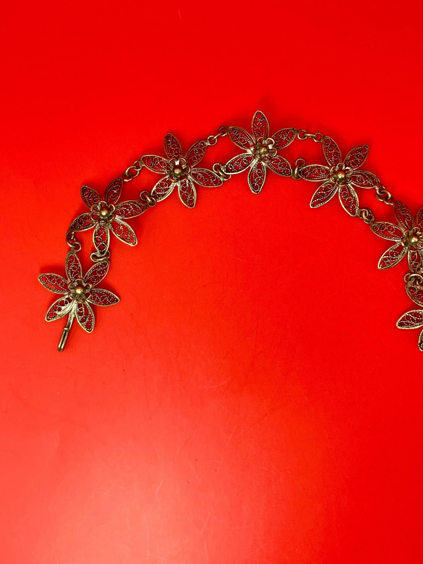 Delicate Vintage Filigree Flower Bracelet