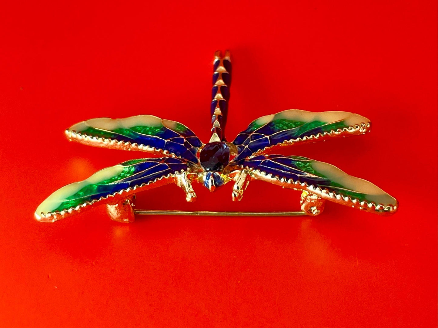Stunning Enamel Dragonfly Brooch