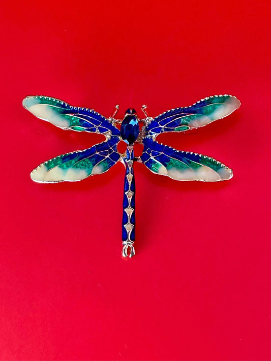 Stunning Enamel Dragonfly Brooch