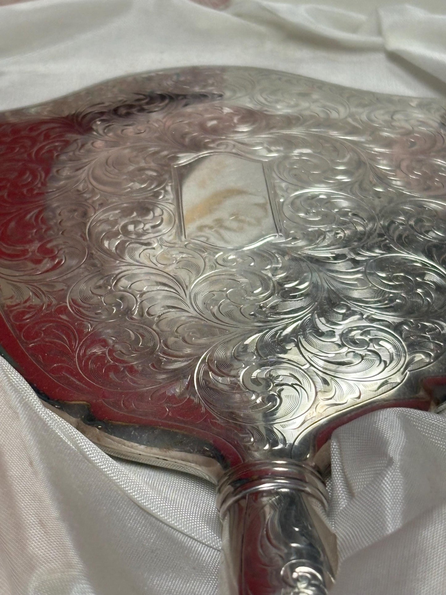 Antique Canadian BIRKS Sterling mirror in original heart shaped box   Never used in mint condition - Perfect gift  unreal