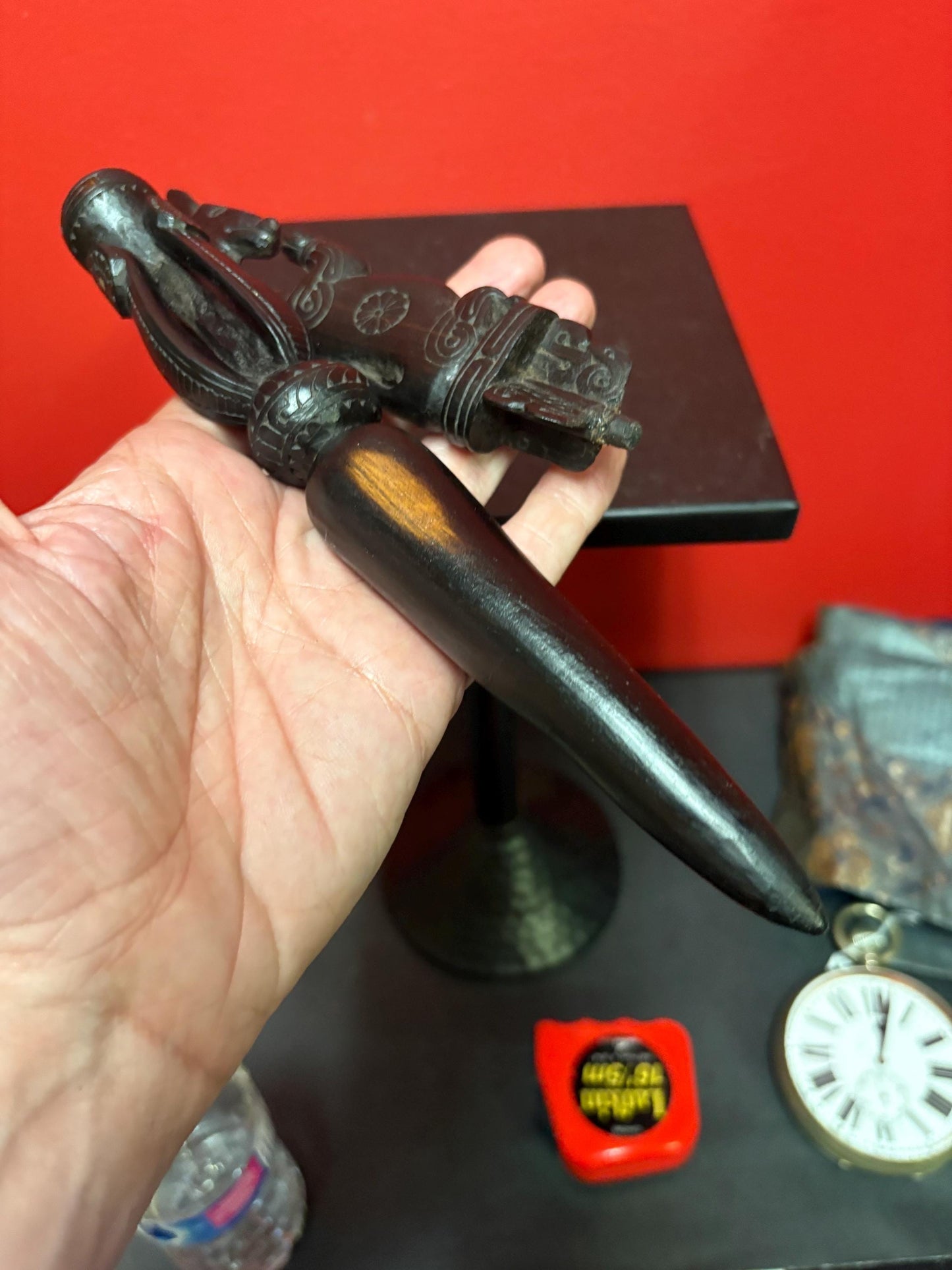 Lovely Nepal old two-piece PHURBA  14 inches long  great detail and awesome price