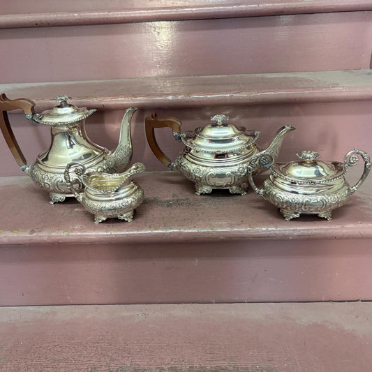 Stunning antique BIRKS silver plated four piece coffee and tea service  pristine condition and one of the best - Perfect for gift