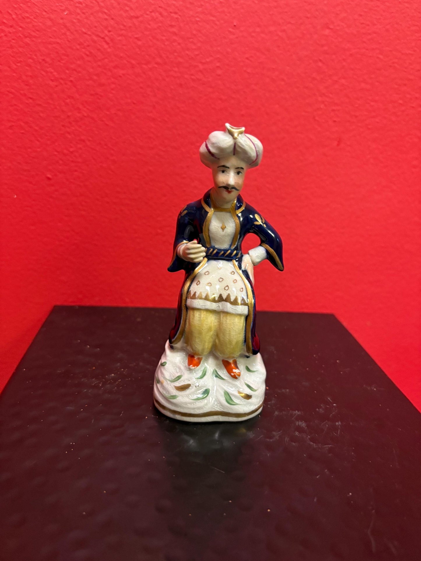 Impressive mid 1800s English Staffordshire statue of a Genie 5 inches tall in mint condition  great value