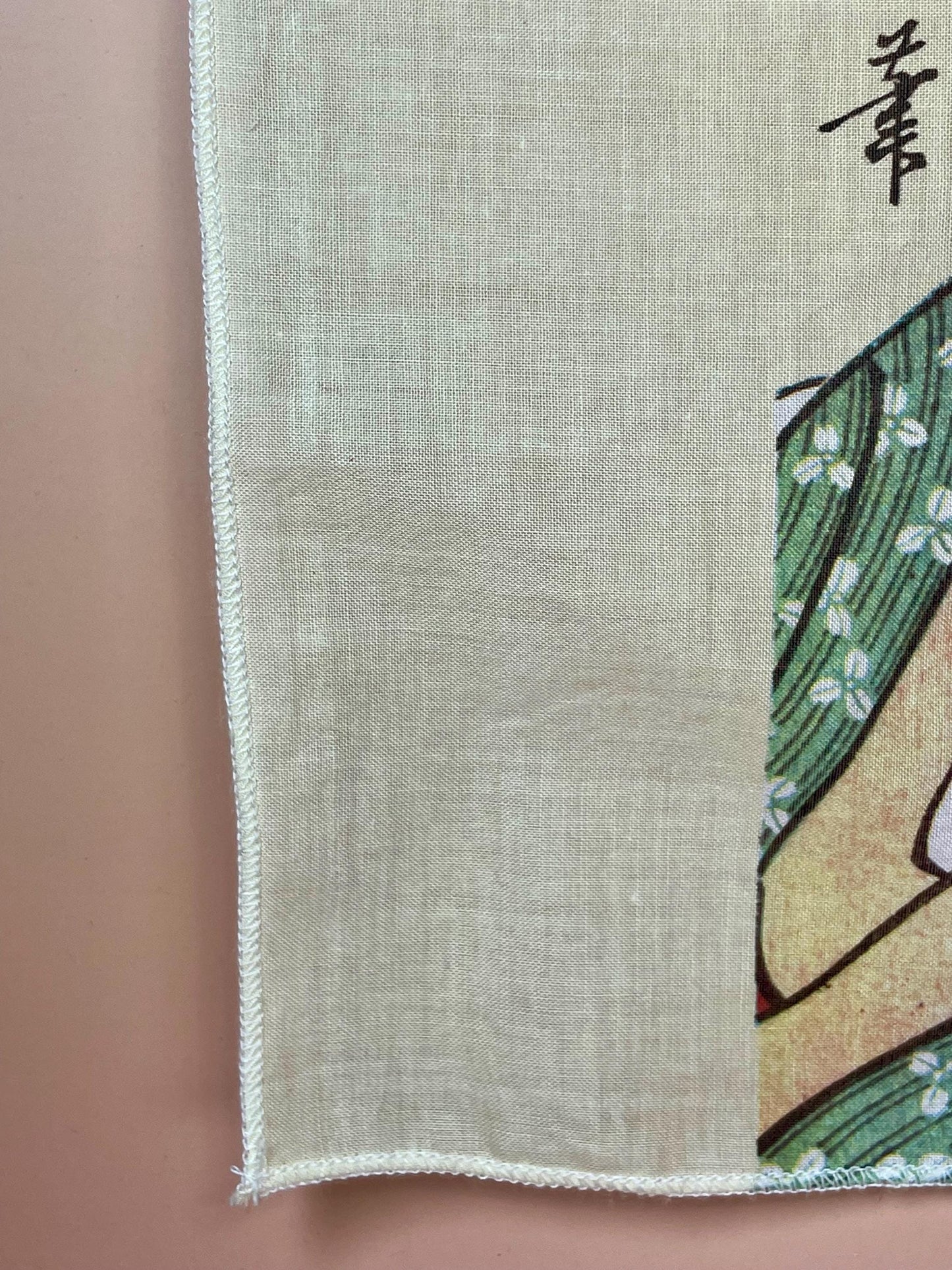 Japanese Ukiyo-e Fabric Squares  Set of 2