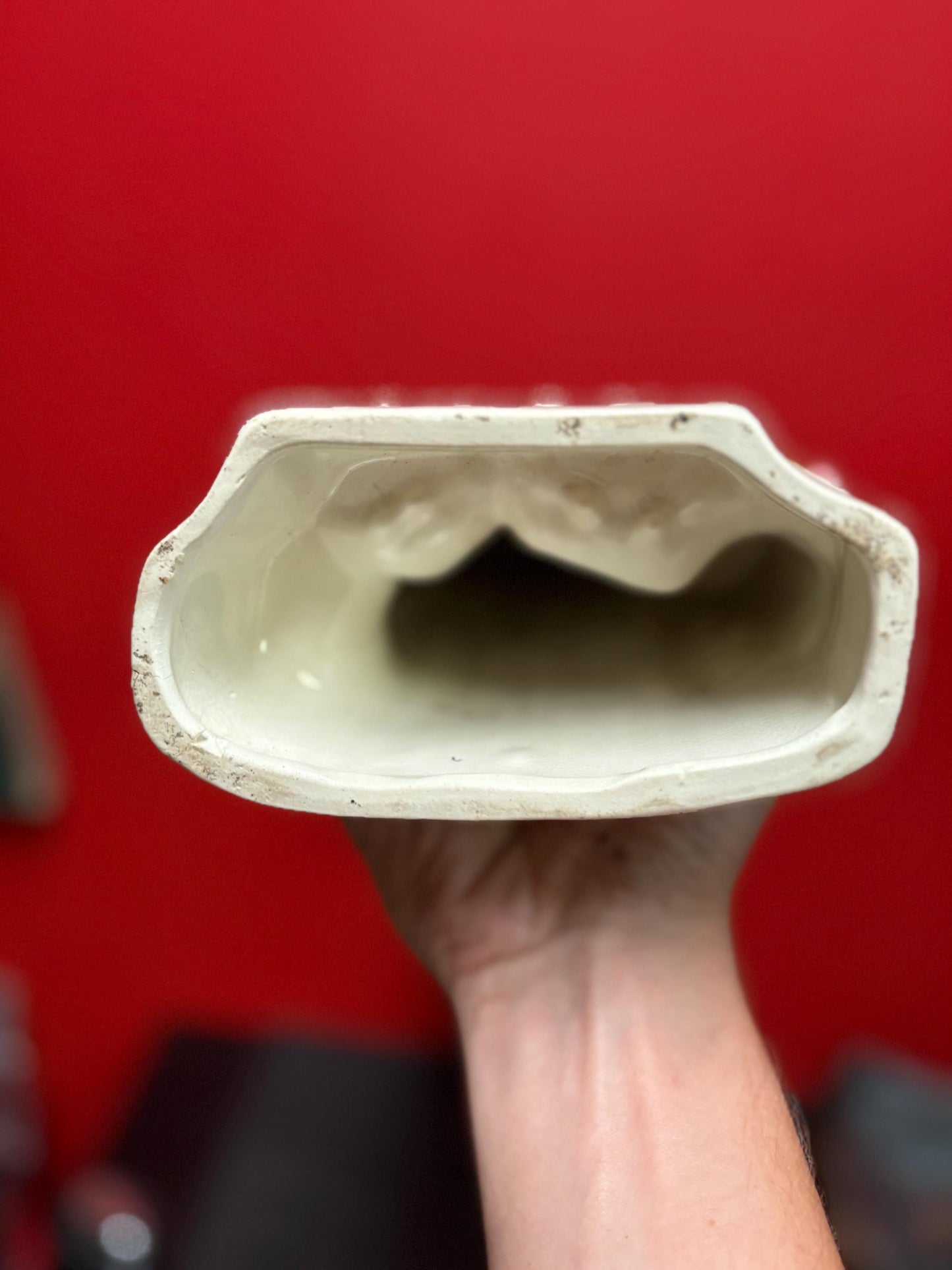 Lovely antique 13 inch tall Staffordshire highland Mary  figure with faint crack on the back  placed according lovely imagery