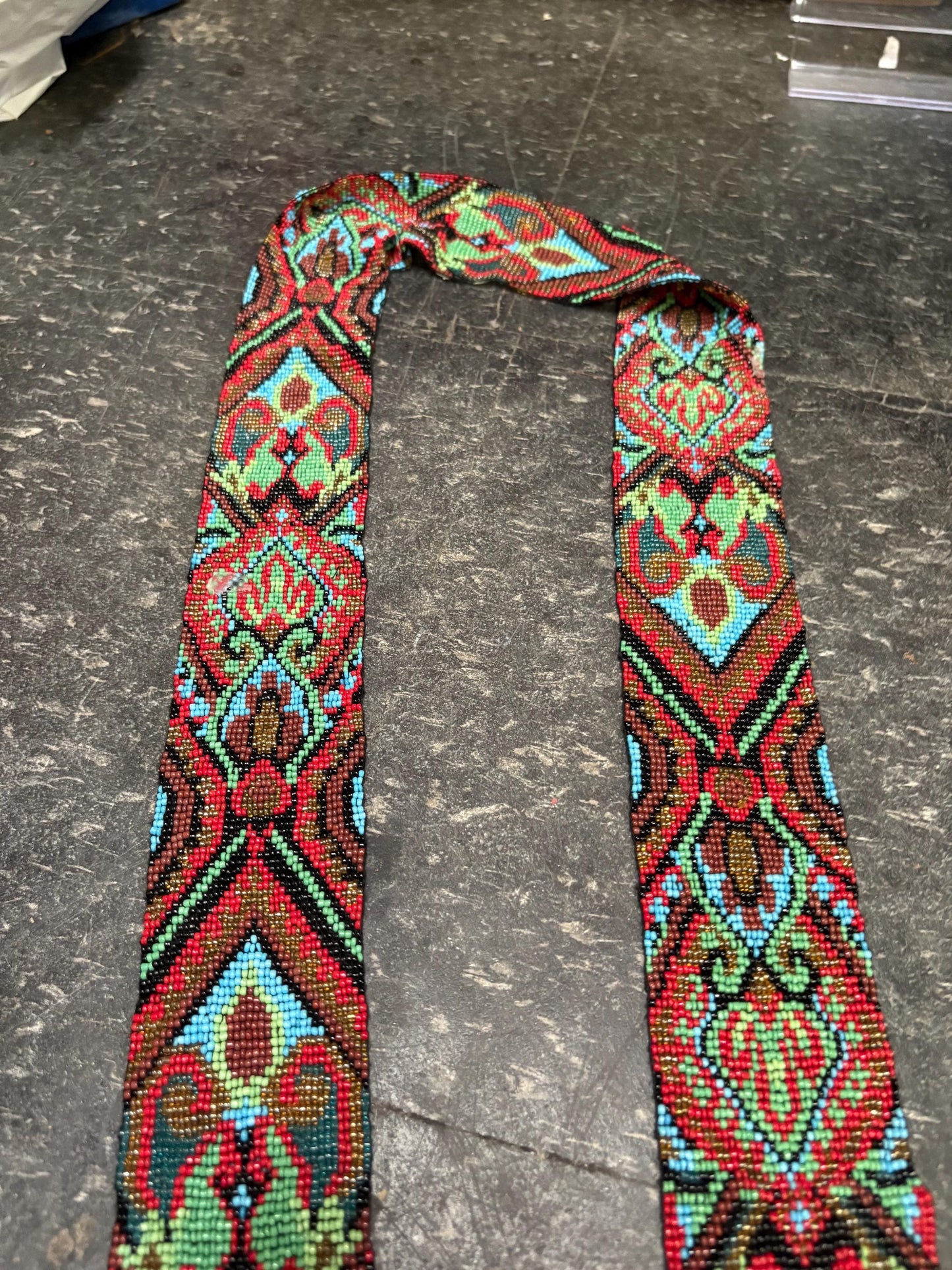 Stunning indigenous first nations Pacific Northwest Coast 60 inch long beaded ceremonial necklace in perfect condition wow  gift alert!!