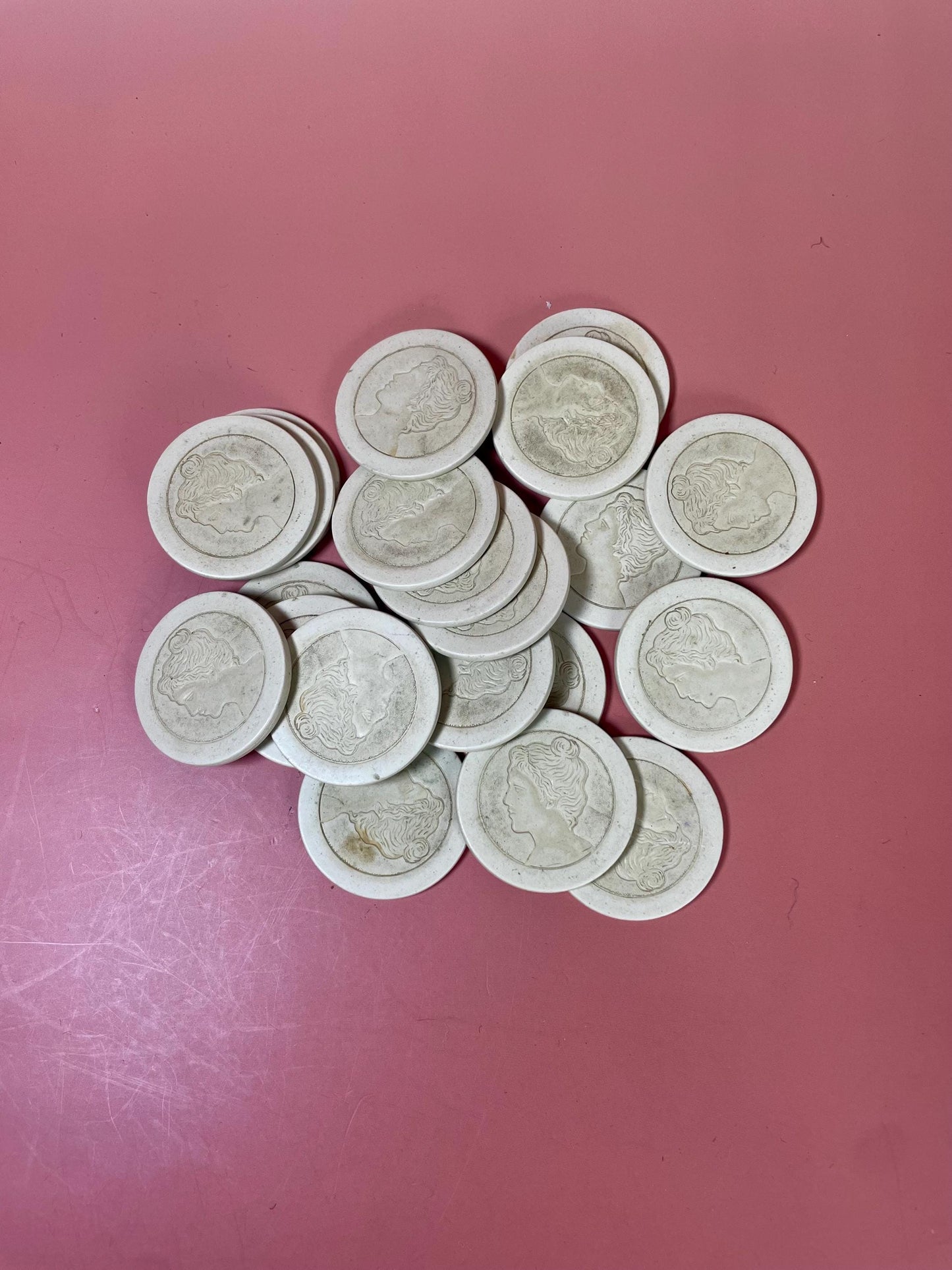 Antique Poker Chips  21 in Total