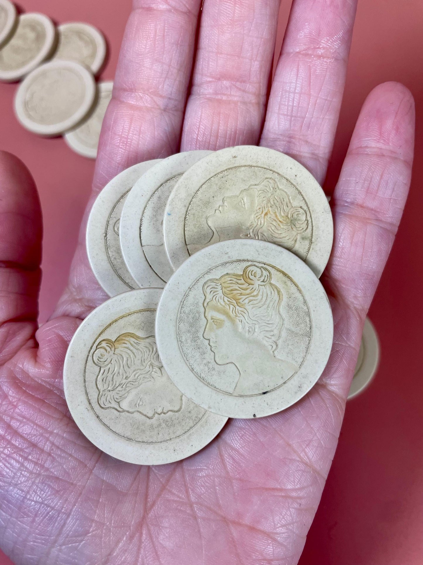 Antique Poker Chips  21 in Total