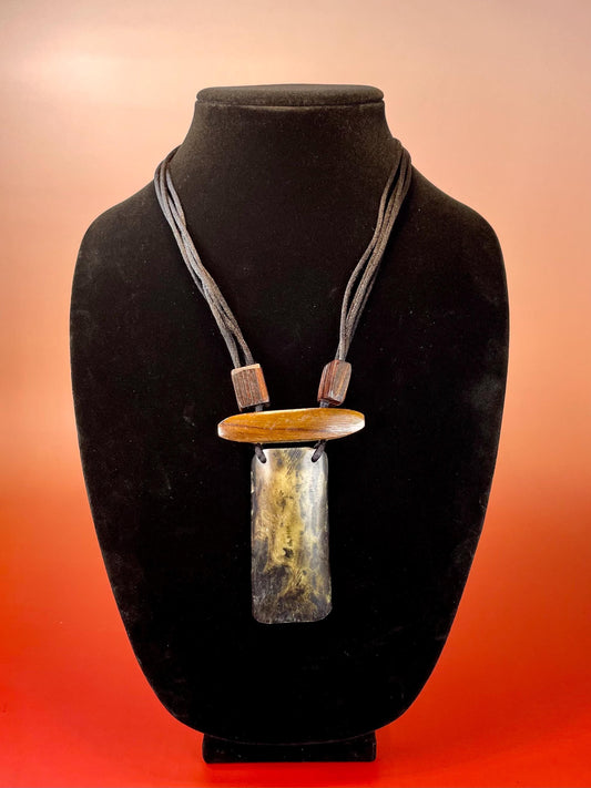 Horn and Wood Bead Necklace