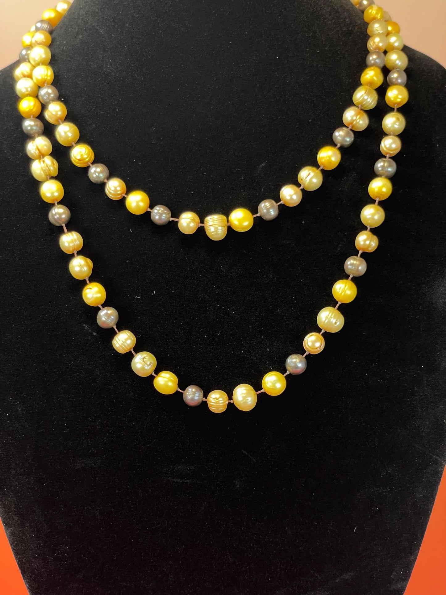 42 inch String of Multicoloured Freshwater Pearls