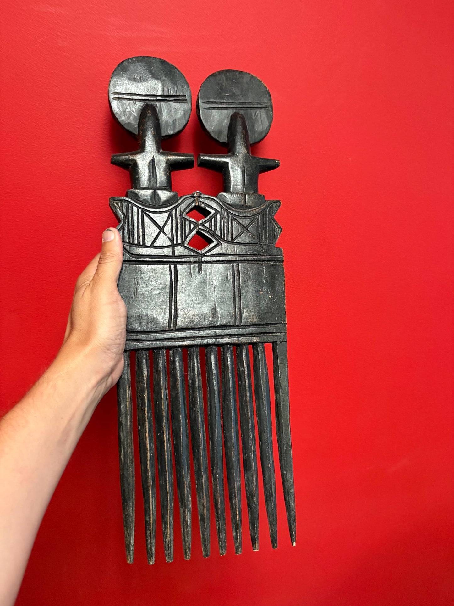 African Ashanti Huge amazing authentic African Ashanti comb  ready to hang  rare and beautiful 20 x 7.5“ wide  wow