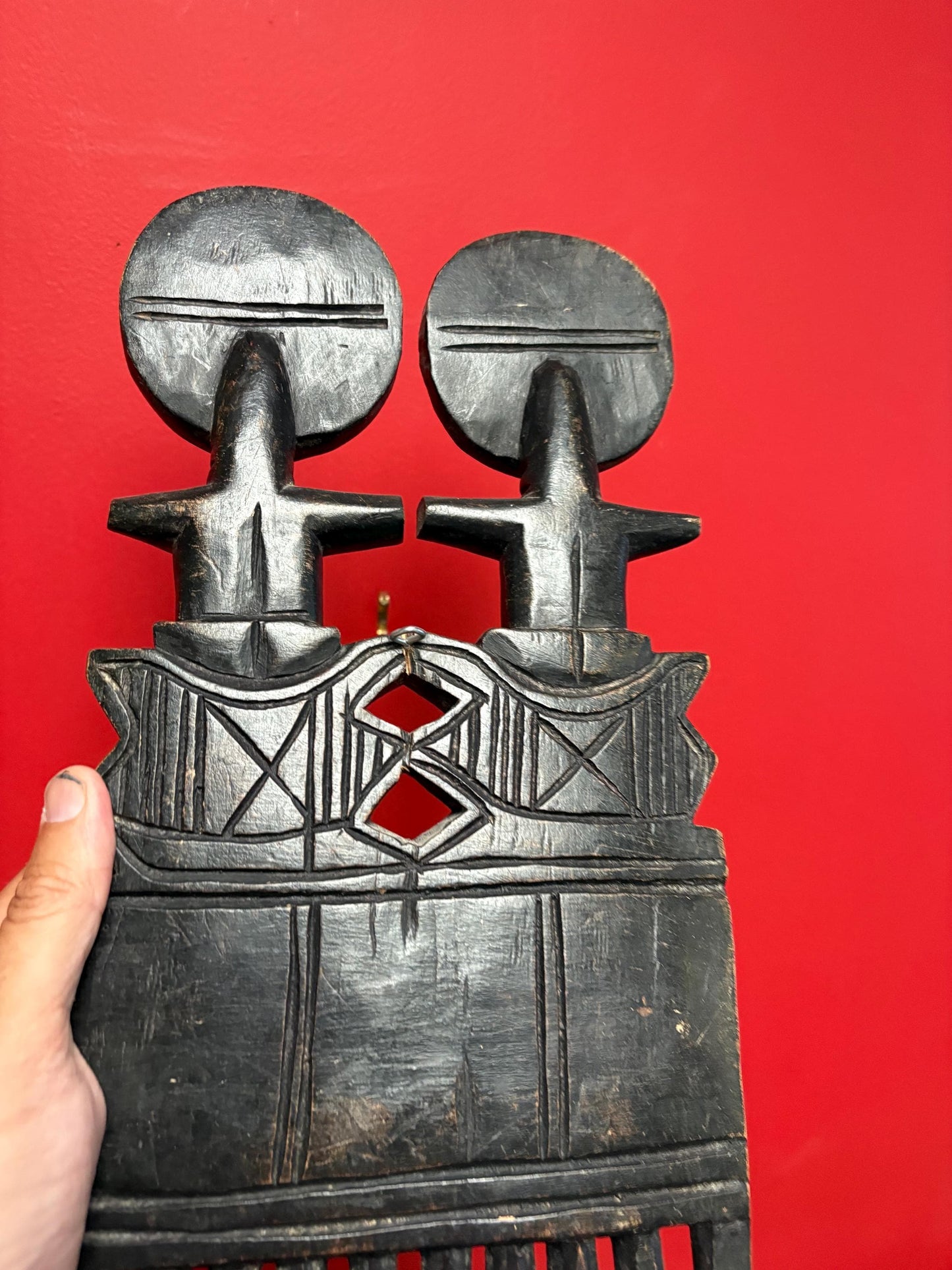 African Ashanti Huge amazing authentic African Ashanti comb  ready to hang  rare and beautiful 20 x 7.5“ wide  wow