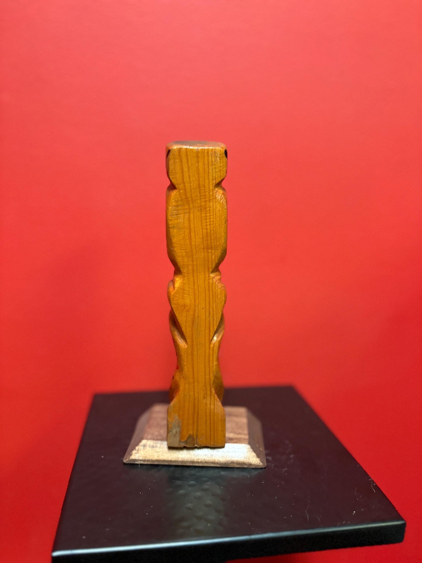 Lovely indigenous first nations Pacific Northwest Coast primitive unsigned 8 inch tall totem pole  great colours