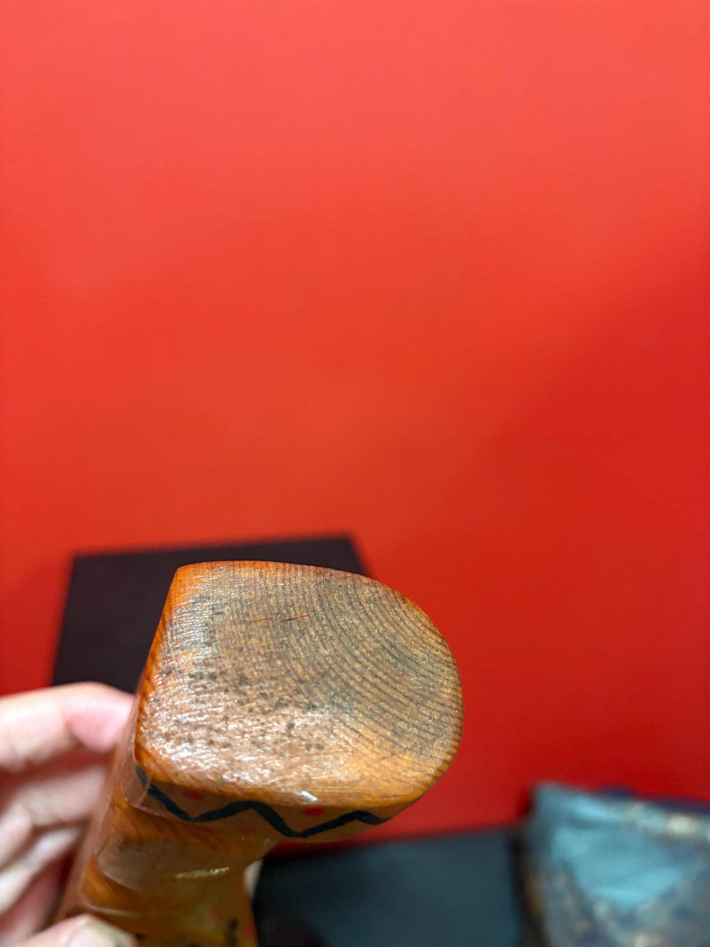 Lovely indigenous first nations Pacific Northwest Coast primitive unsigned 8 inch tall totem pole  great colours