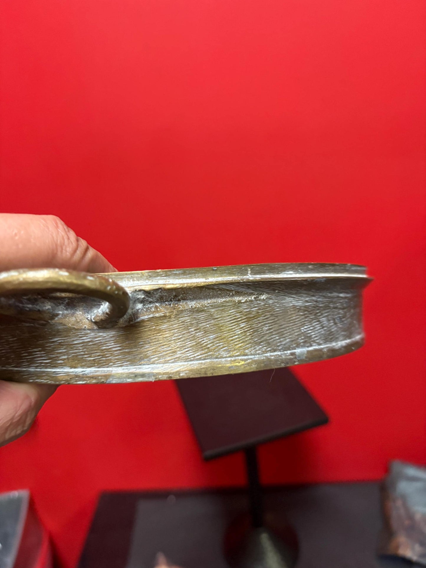 Amazing brass antique chocolate mould  11 x 9 by 2 inches high  wonderful patina  great kitchen decor  gift idea  wow