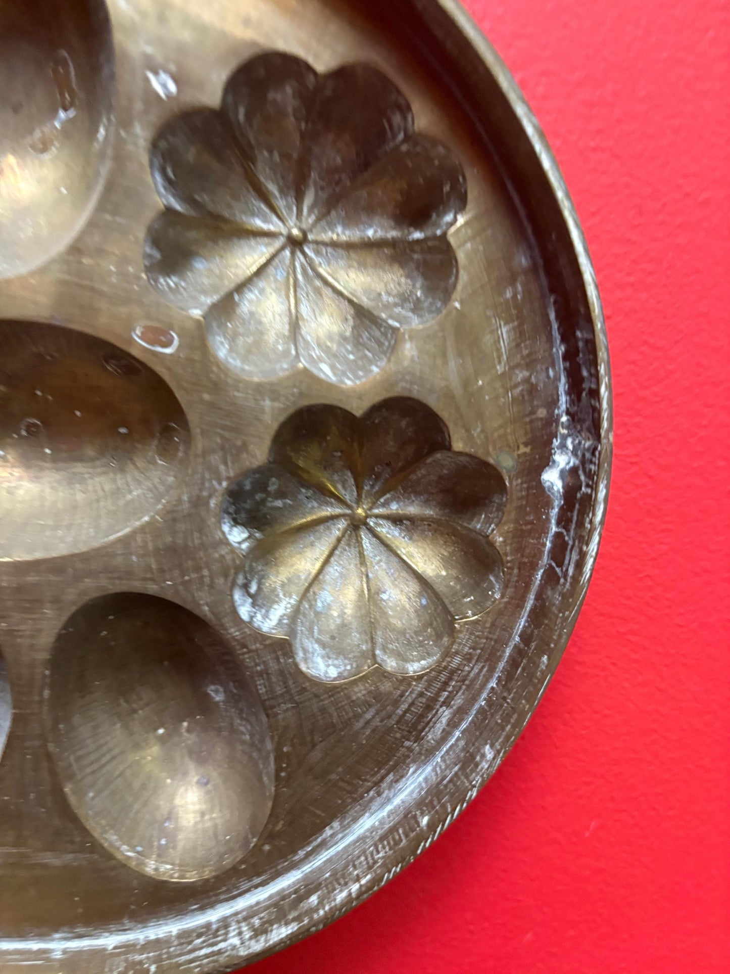 Amazing brass antique chocolate mould  11 x 9 by 2 inches high  wonderful patina  great kitchen decor  gift idea  wow