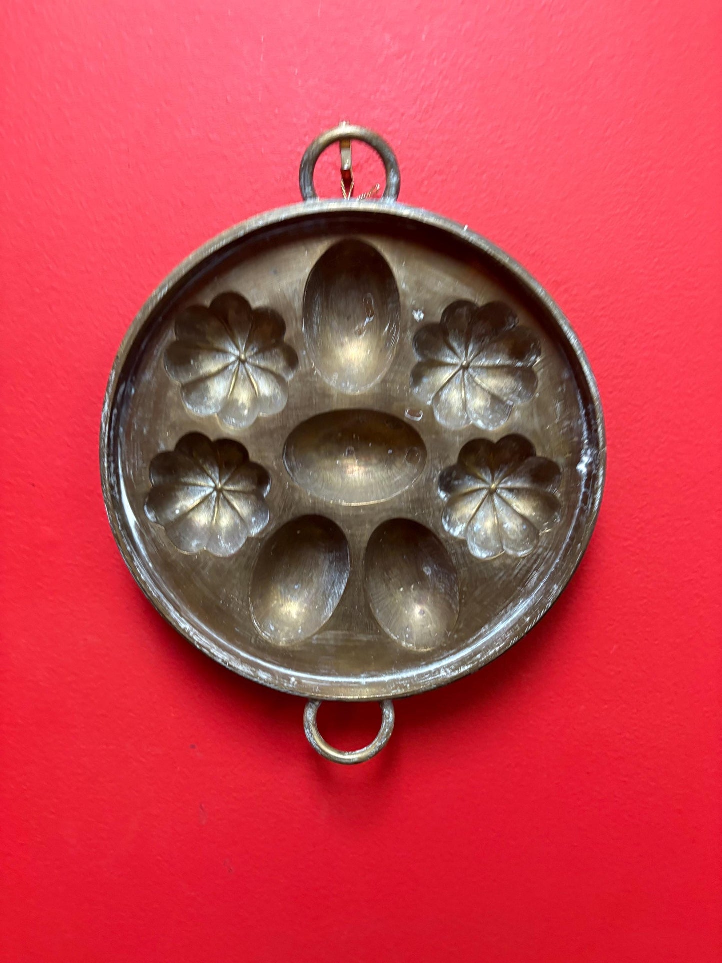 Amazing brass antique chocolate mould  11 x 9 by 2 inches high  wonderful patina  great kitchen decor  gift idea  wow