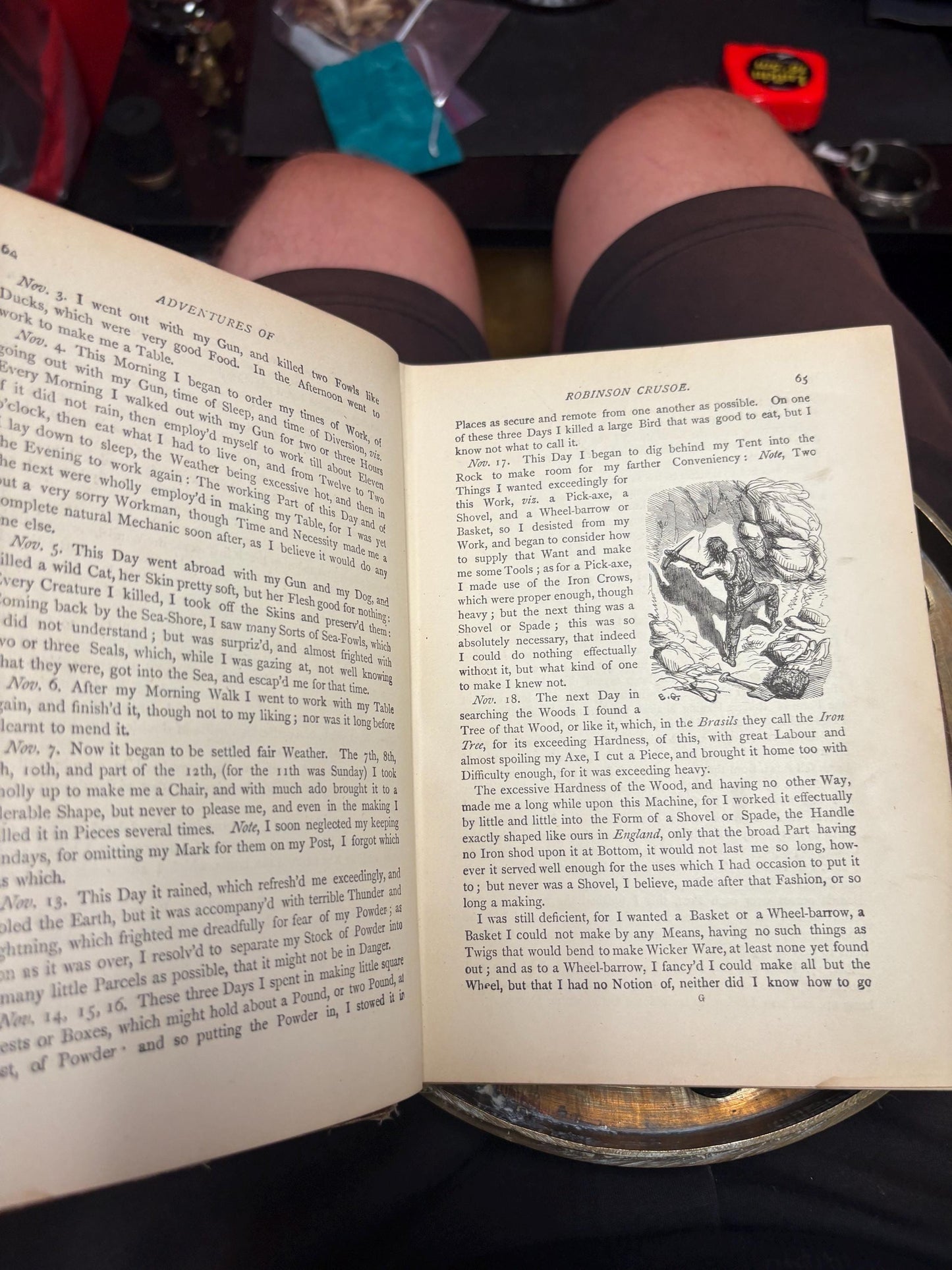 Beautiful Robinson Crusoe antique book from early 1800s  English reprint of the original in fairly rough condition - good value