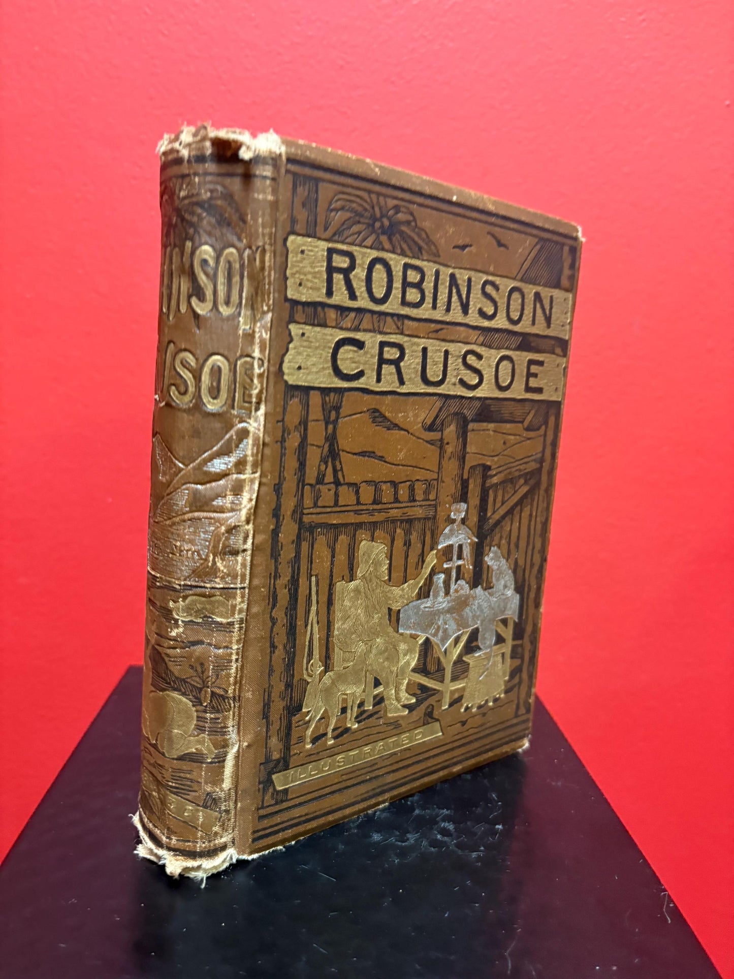Beautiful Robinson Crusoe antique book from early 1800s  English reprint of the original in fairly rough condition - good value