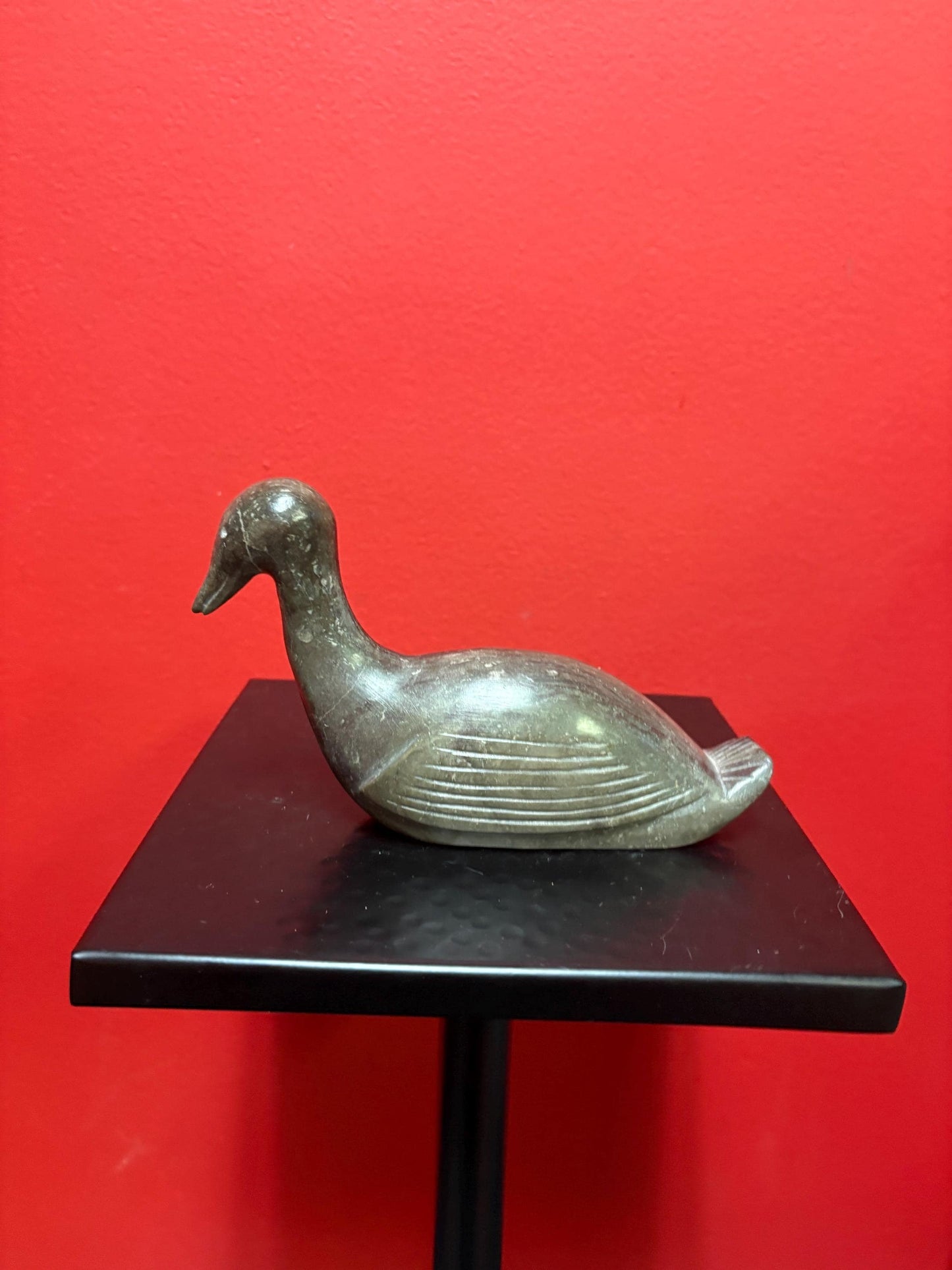 Signed soapstone indigenous Inuit 7 x 4 high bird  great condition and great value