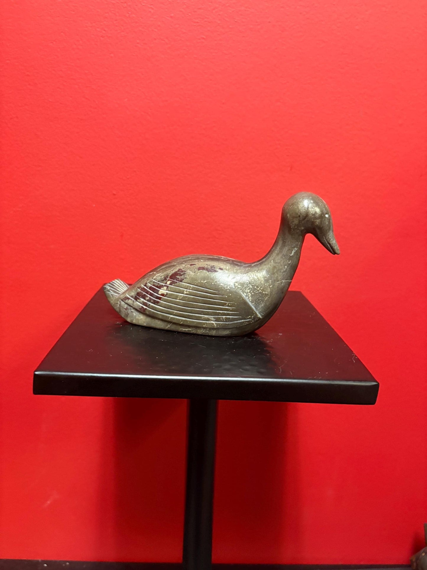 Signed soapstone indigenous Inuit 7 x 4 high bird  great condition and great value