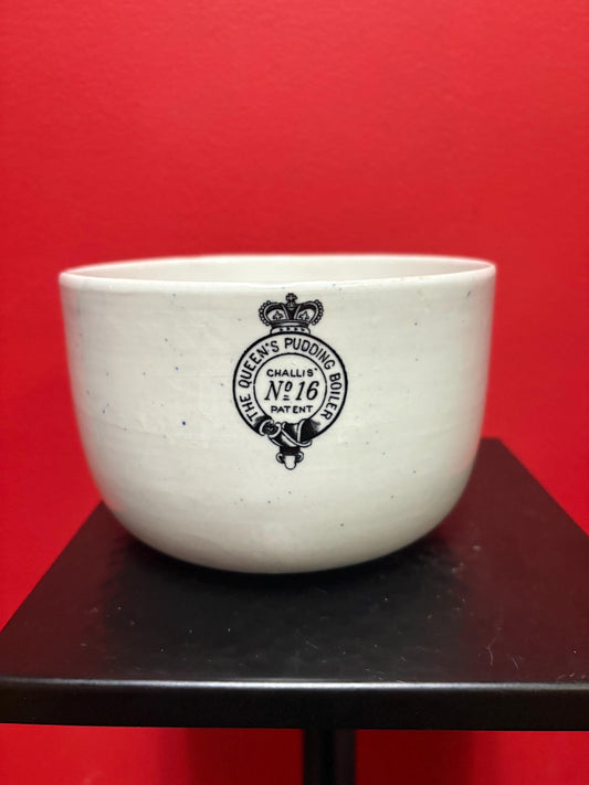 Spectacular large queens pudding  number 16 pottery white bowl  4 x 6“ wide  simply perfect amazing condition  great gift