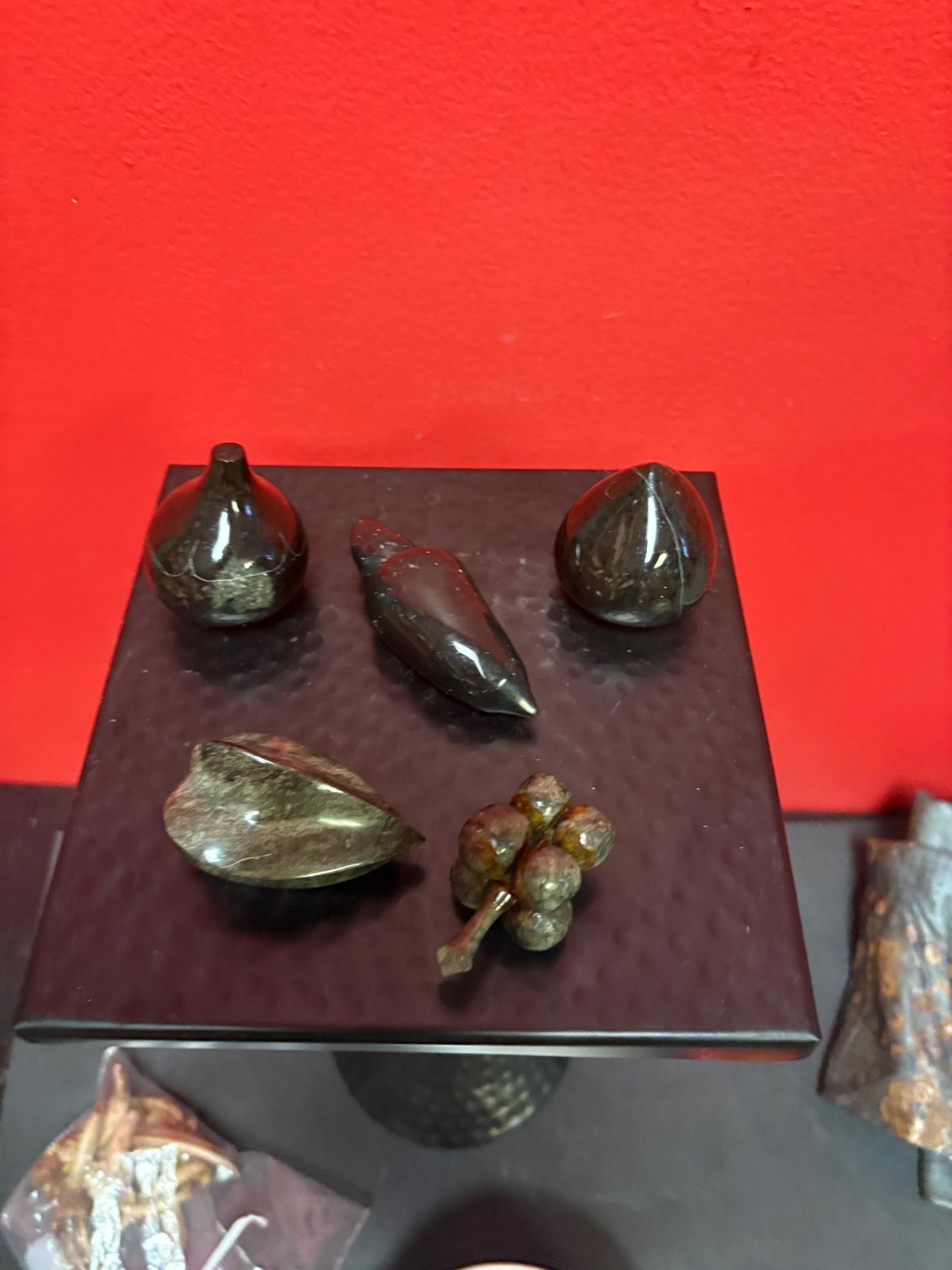 Beautiful Unusual set of soapstone fruit - 2 to 3 inches each perfect gift