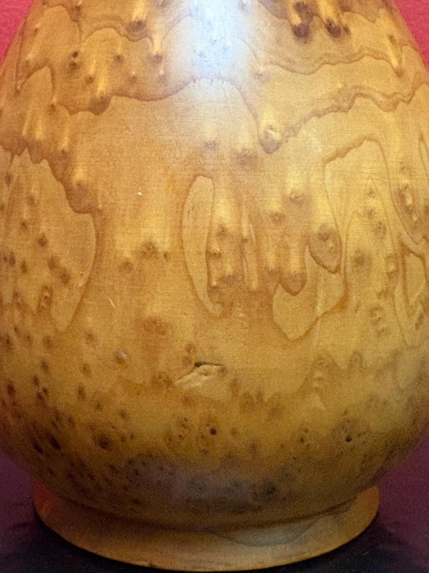 Beautiful live edge maple wooden vase  incredible grain  perfect gift  9 inches tall - wow