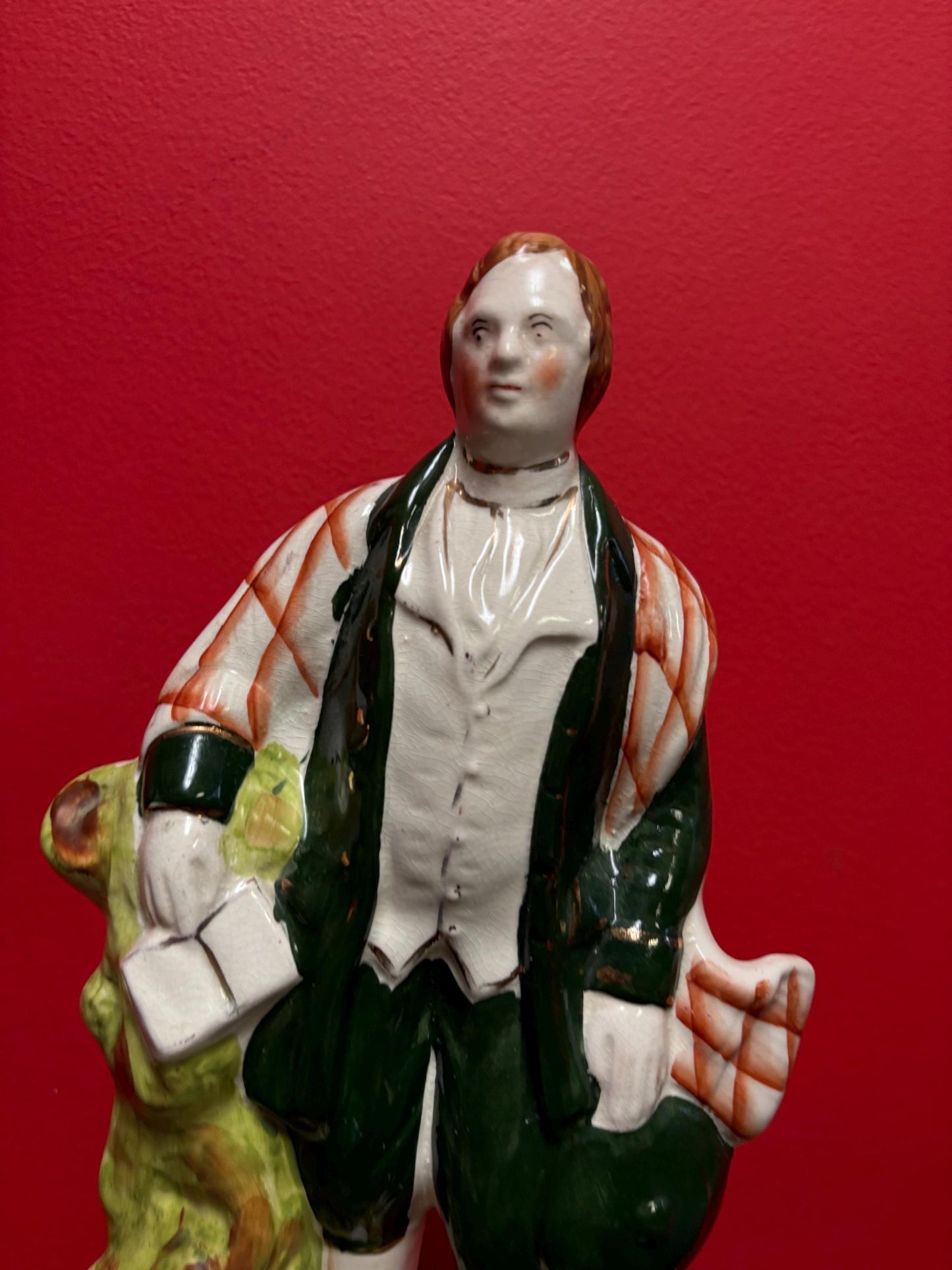 Staffordshire 13 inch tall statue of ROBBIE BURNS  great condition  1870s  beautiful imagery