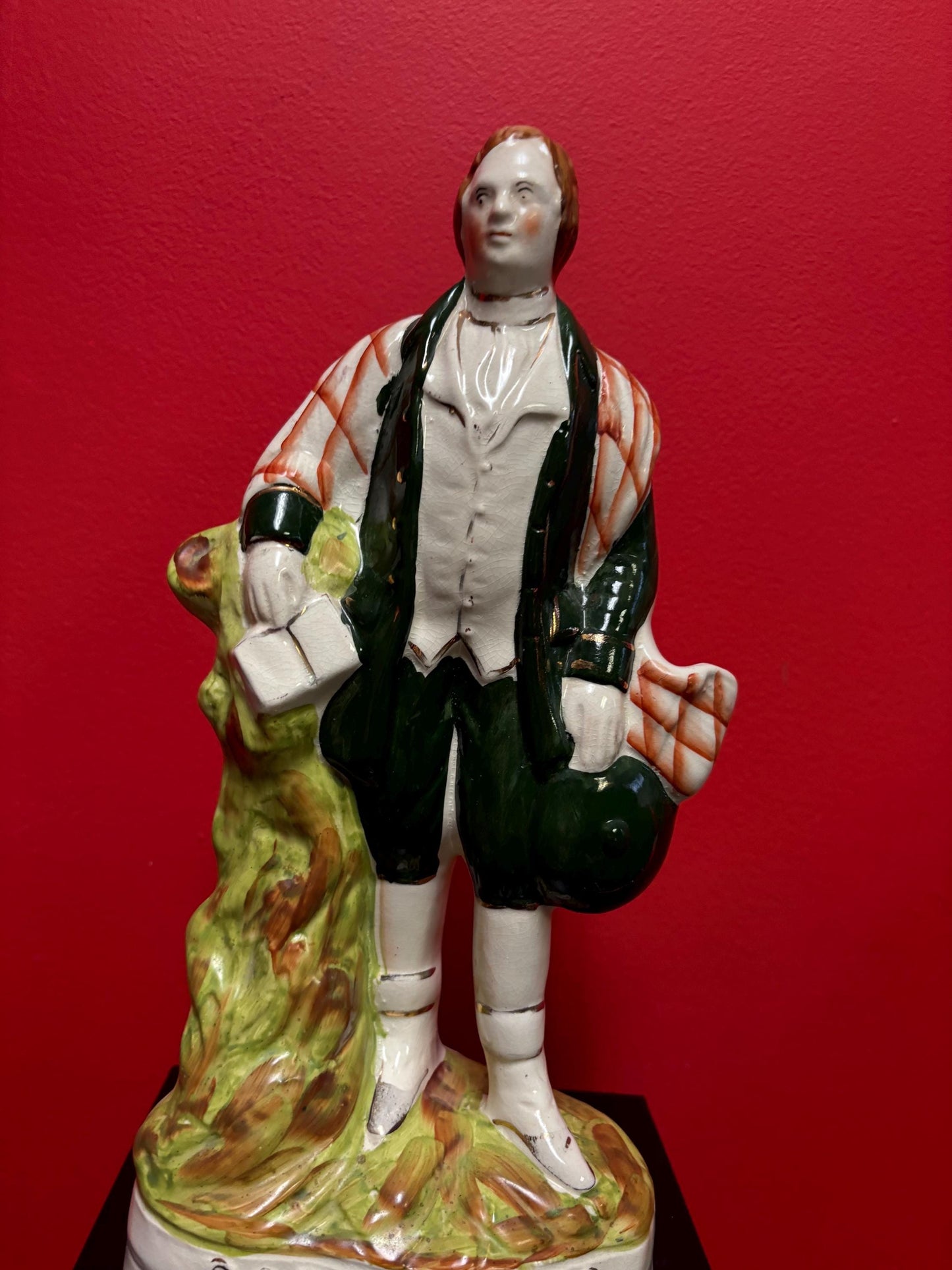 Staffordshire 13 inch tall statue of ROBBIE BURNS  great condition  1870s  beautiful imagery