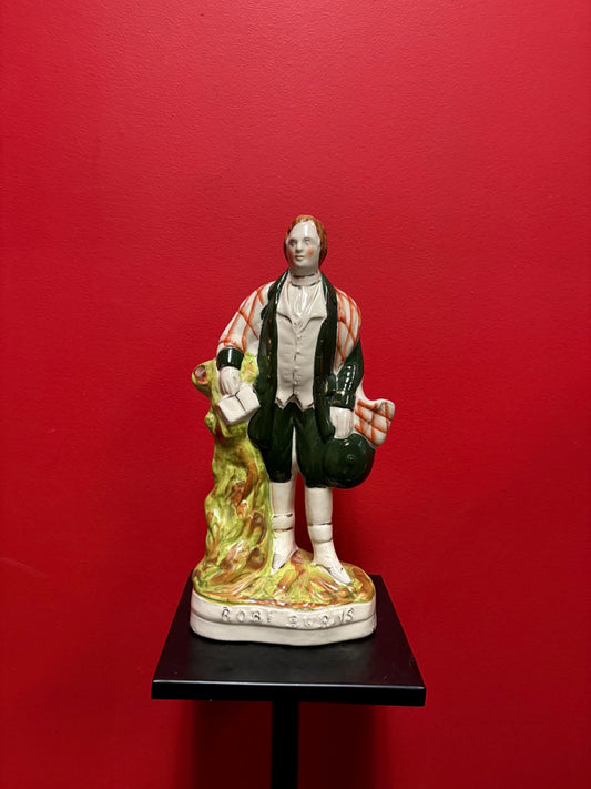Staffordshire 13 inch tall statue of ROBBIE BURNS  great condition  1870s  beautiful imagery