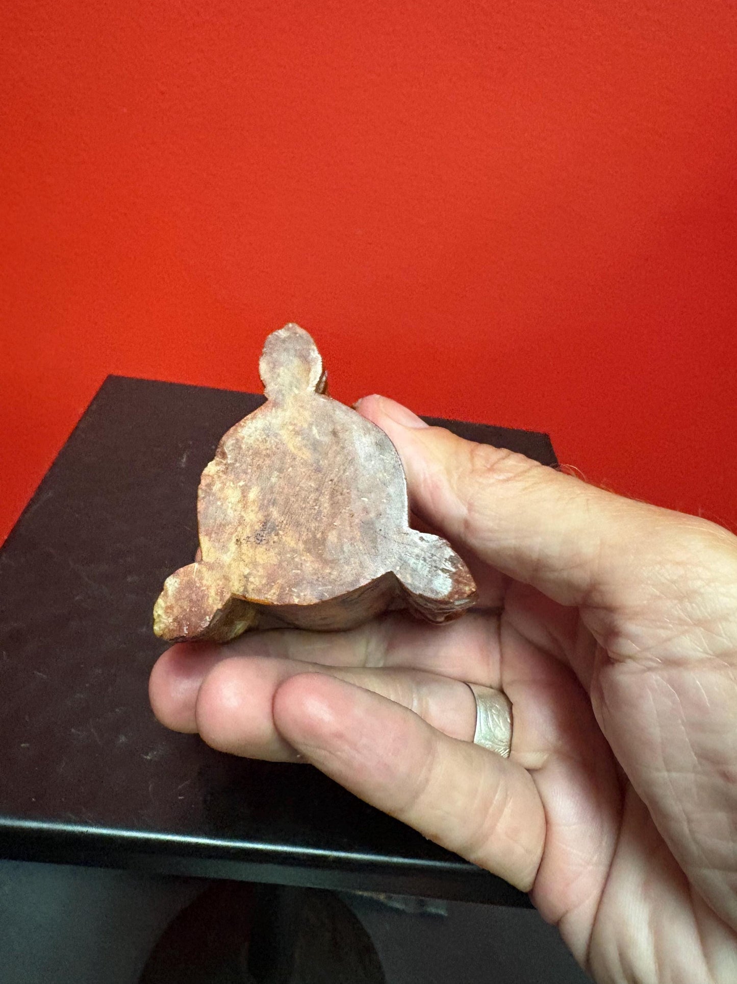 Lovely 1930s Chinese stone monkey pot 2 inches high  representing the three no evils  great value