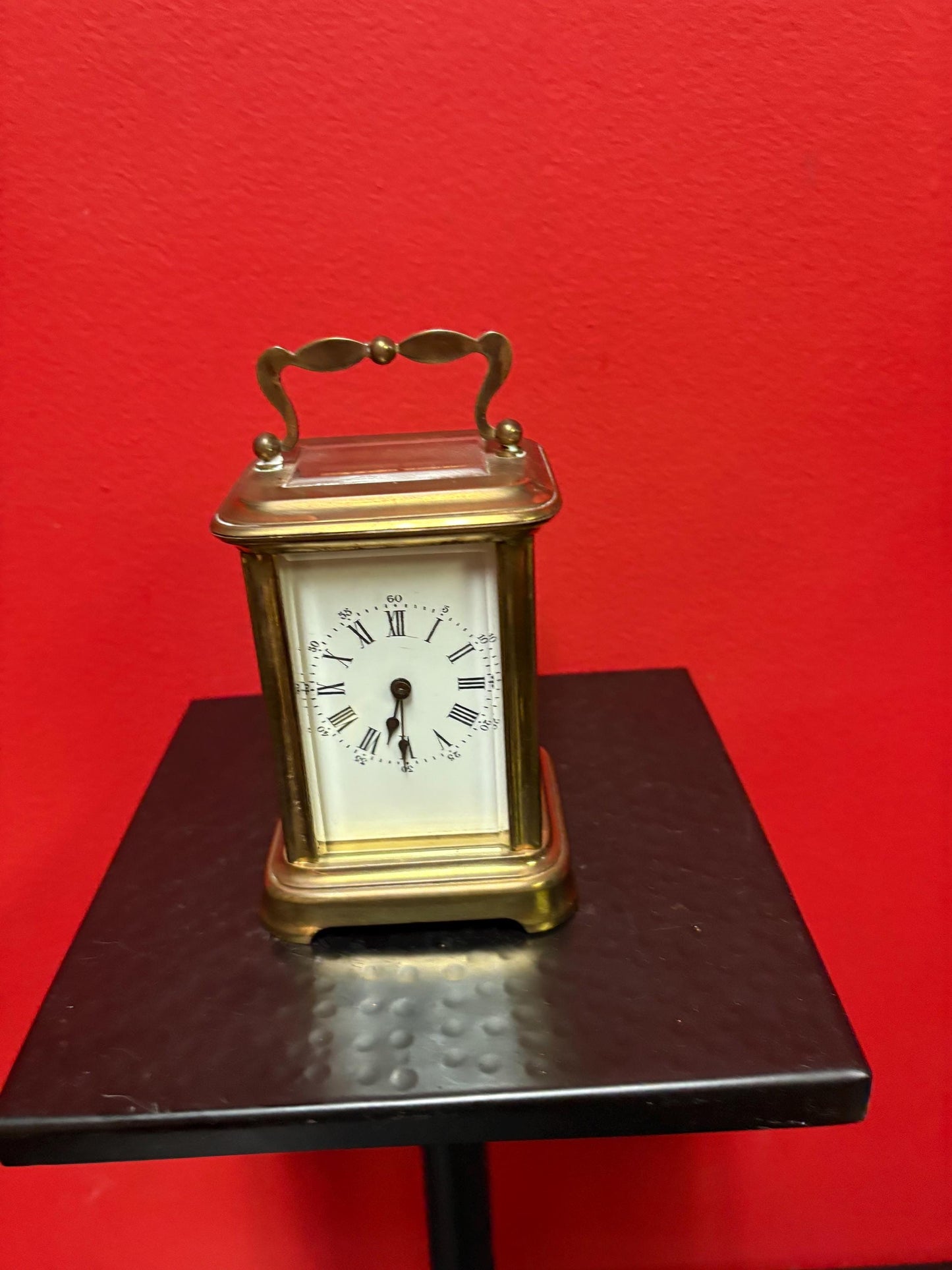 Stunning antique French 6 inch tall brass carriage clock in working order with key  great gift - wow
