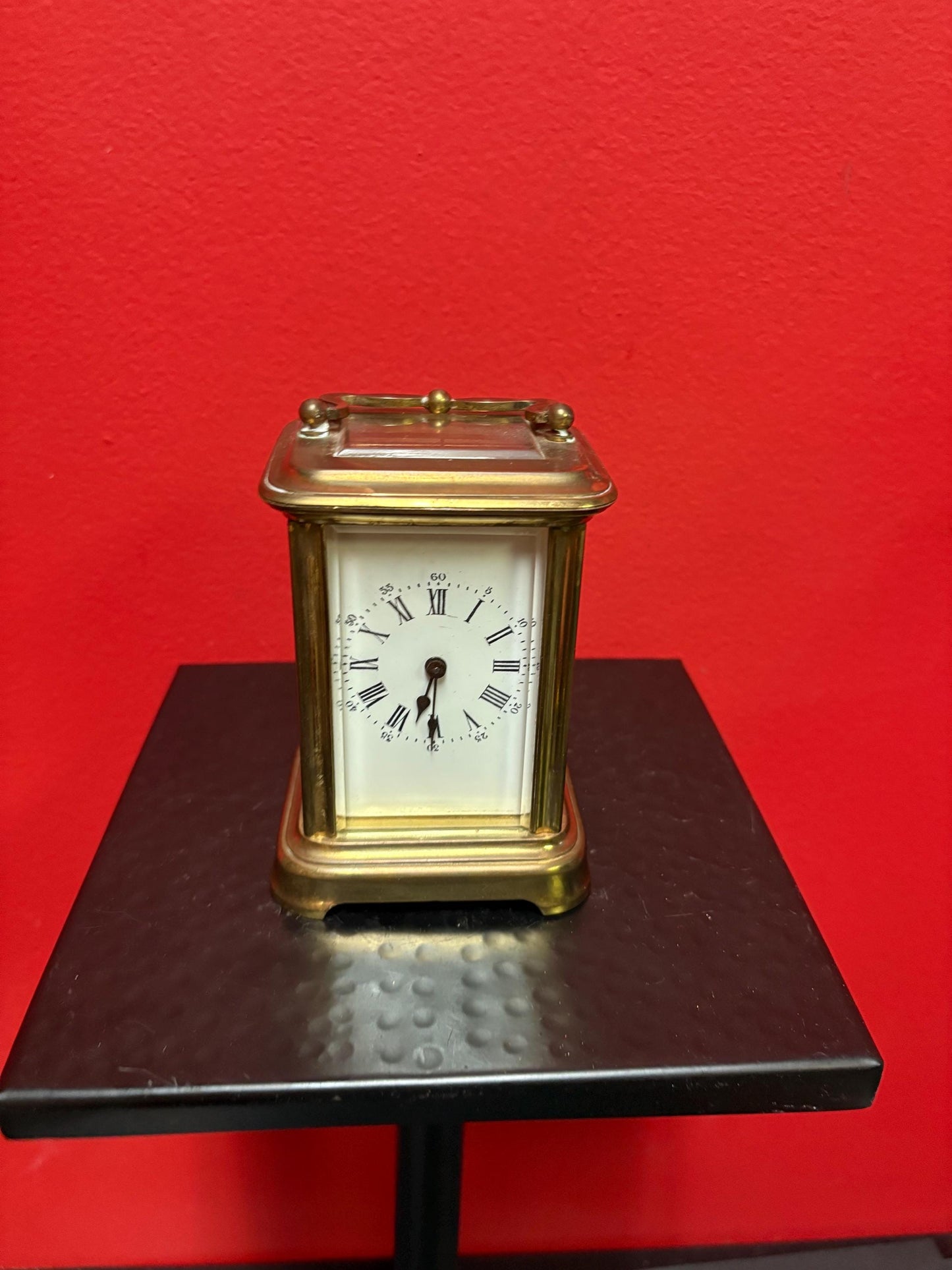 Stunning antique French 6 inch tall brass carriage clock in working order with key  great gift - wow