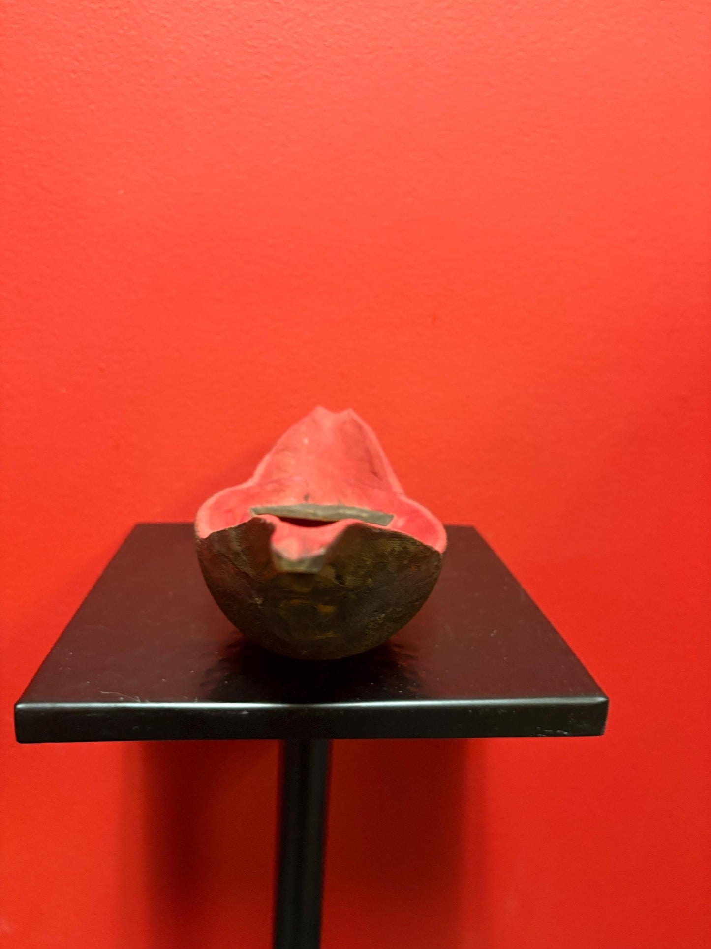 Beautiful old signed wooden 9 x 5 x 3 high painted canoe  indigenous first nations Pacific West Coast  good value