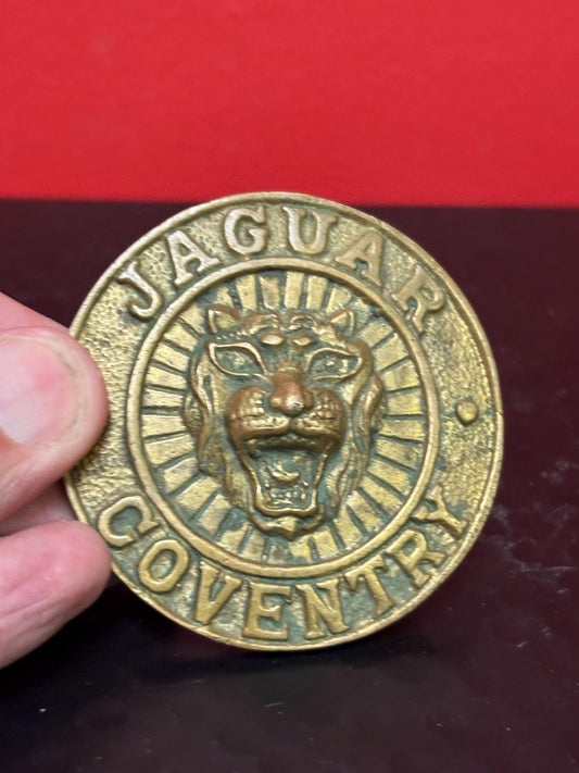 Beautiful heavy brass jaguar Coventry belt buckle - 2.5 inches  amazing imagery and great gift